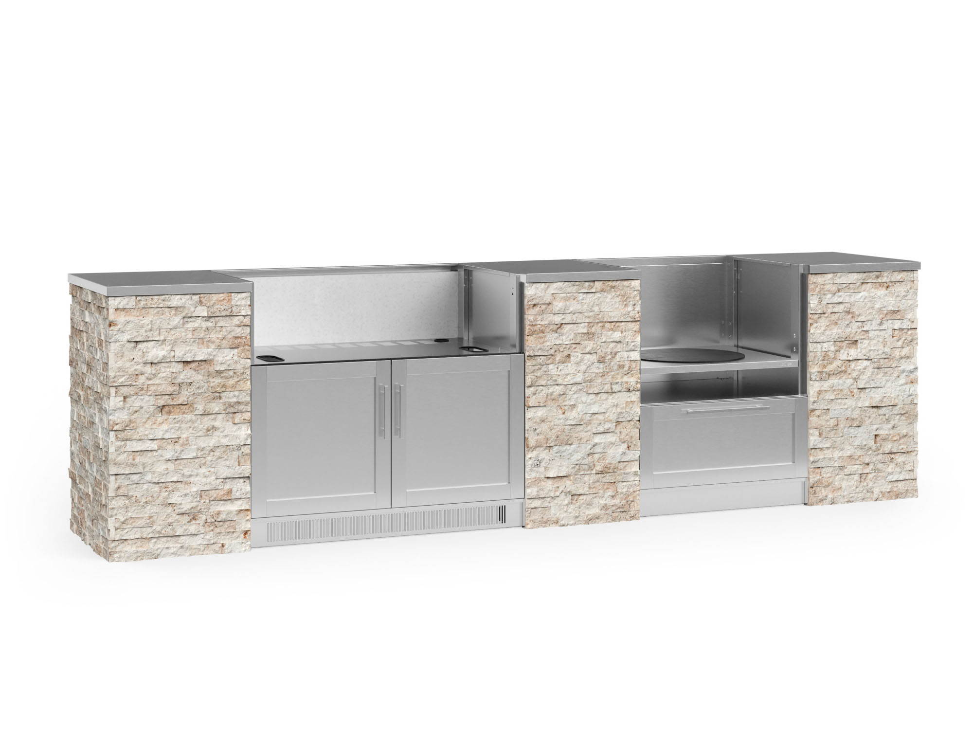 NewAge Products 69048 Signature Series Stainless Steel 9 -Piece 125.16-in W x 25.5-in D x 37-in H Modular Outdoor Kitchen Set