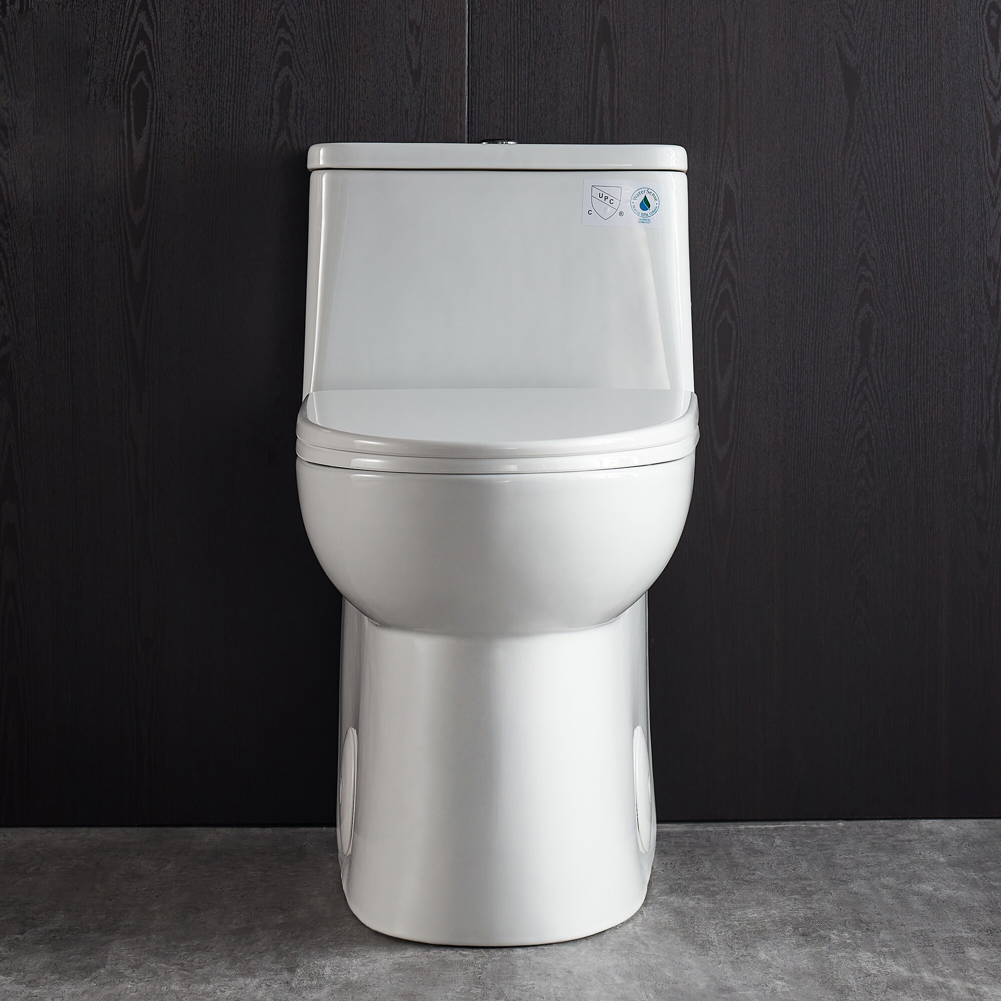 White Ceramic Elongated Dual Flush One-Piece Toilet