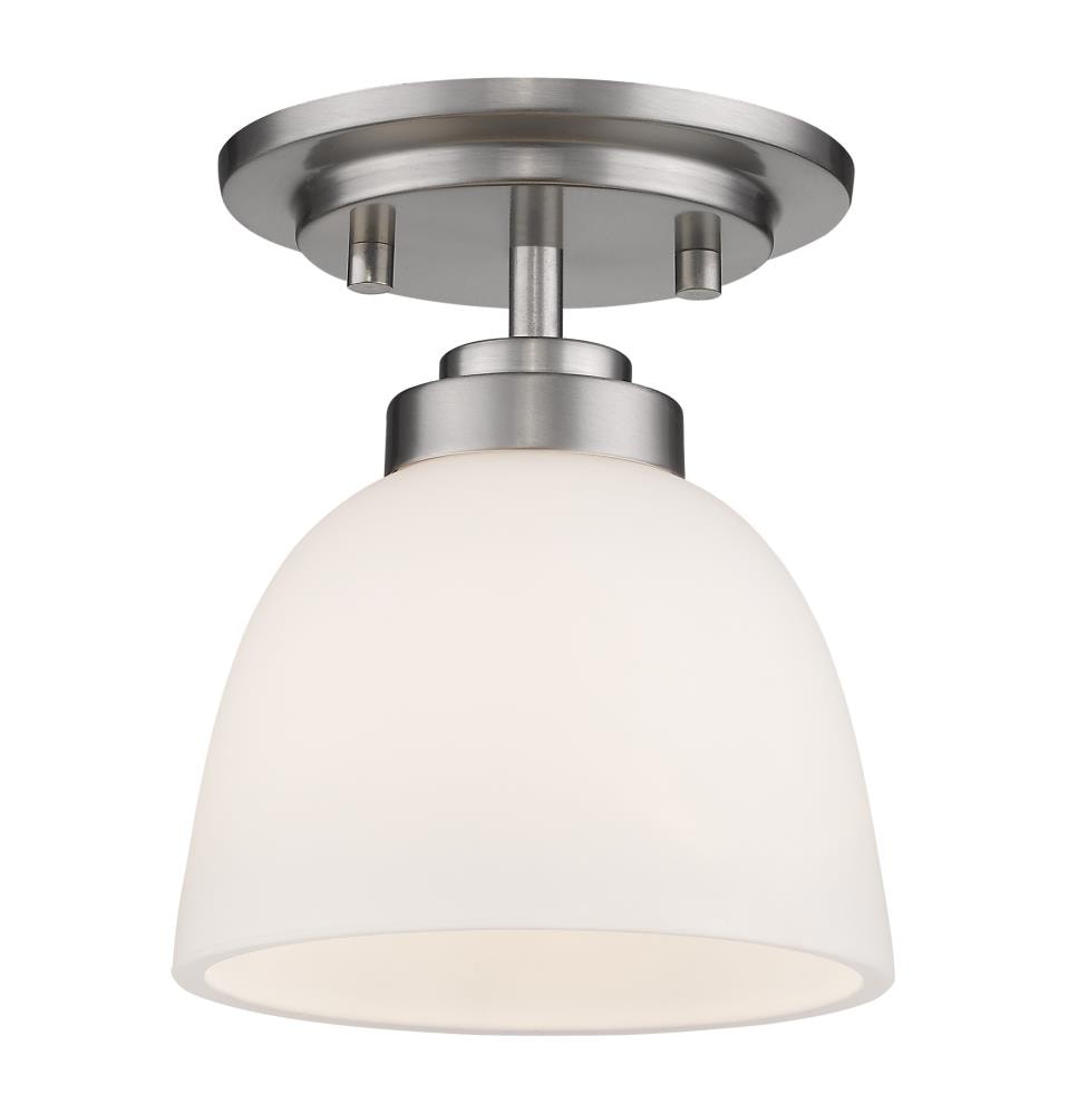 Z-Lite 443F1-BN Ashton 1 -Light 6-in Brushed Nickel Semi Flush Mount Light