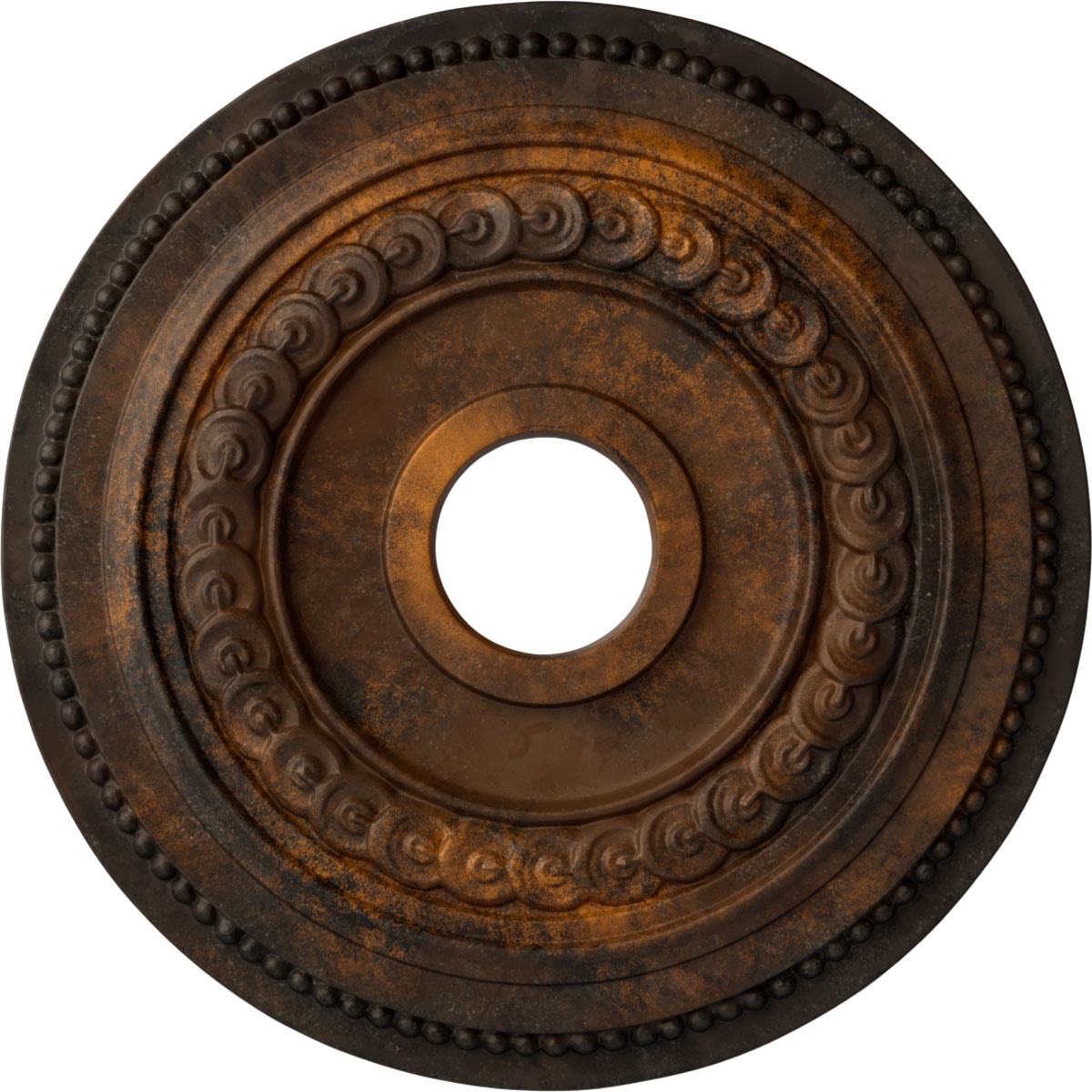 Ekena Millwork CM18OL1RUS Oldham 18-in W x 18-in L Painted Rust Polyurethane Whole Ceiling Medallion