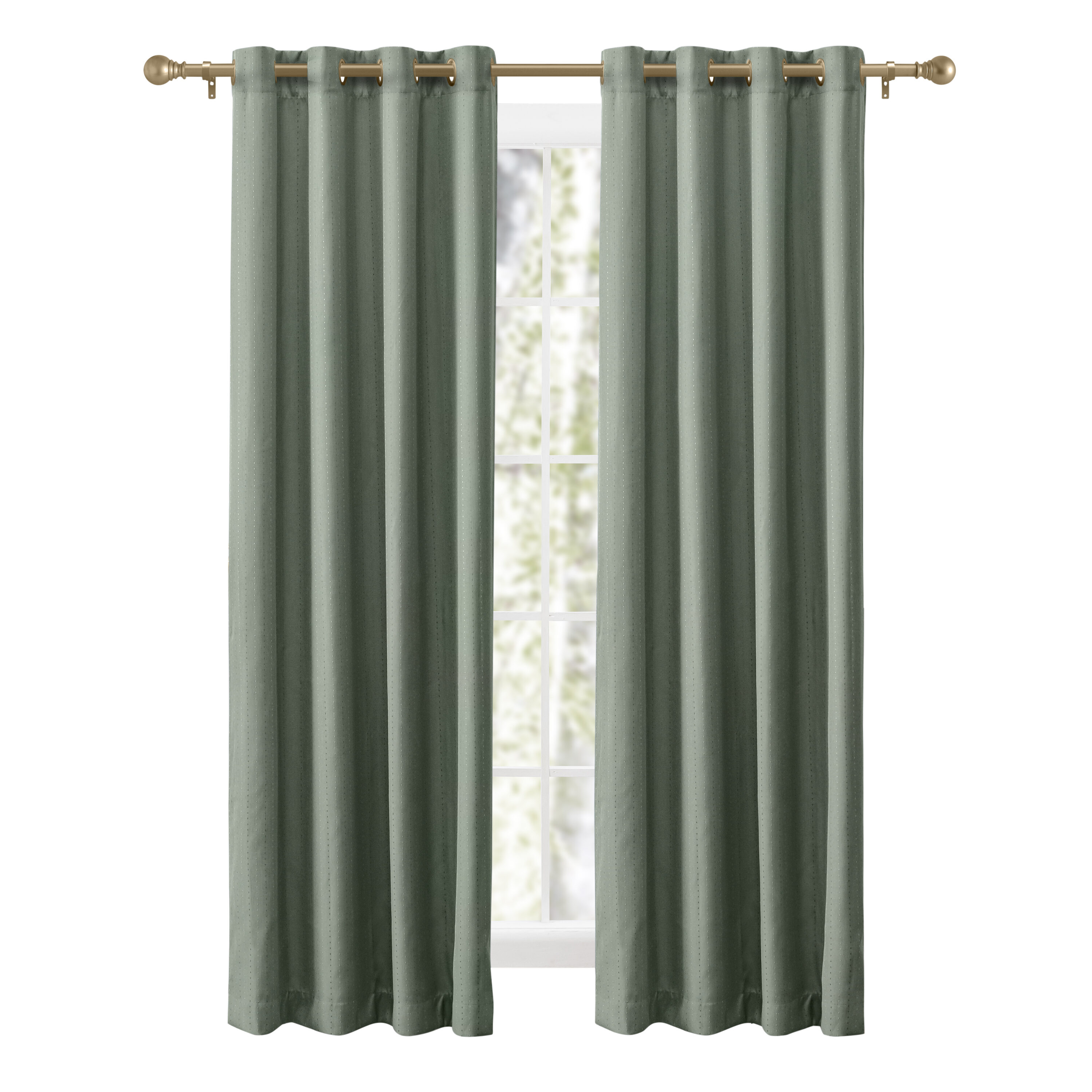 Ricardo Trading 01125-79-084-25 84-Inches Green Room darkening Grommet Single curtain panel