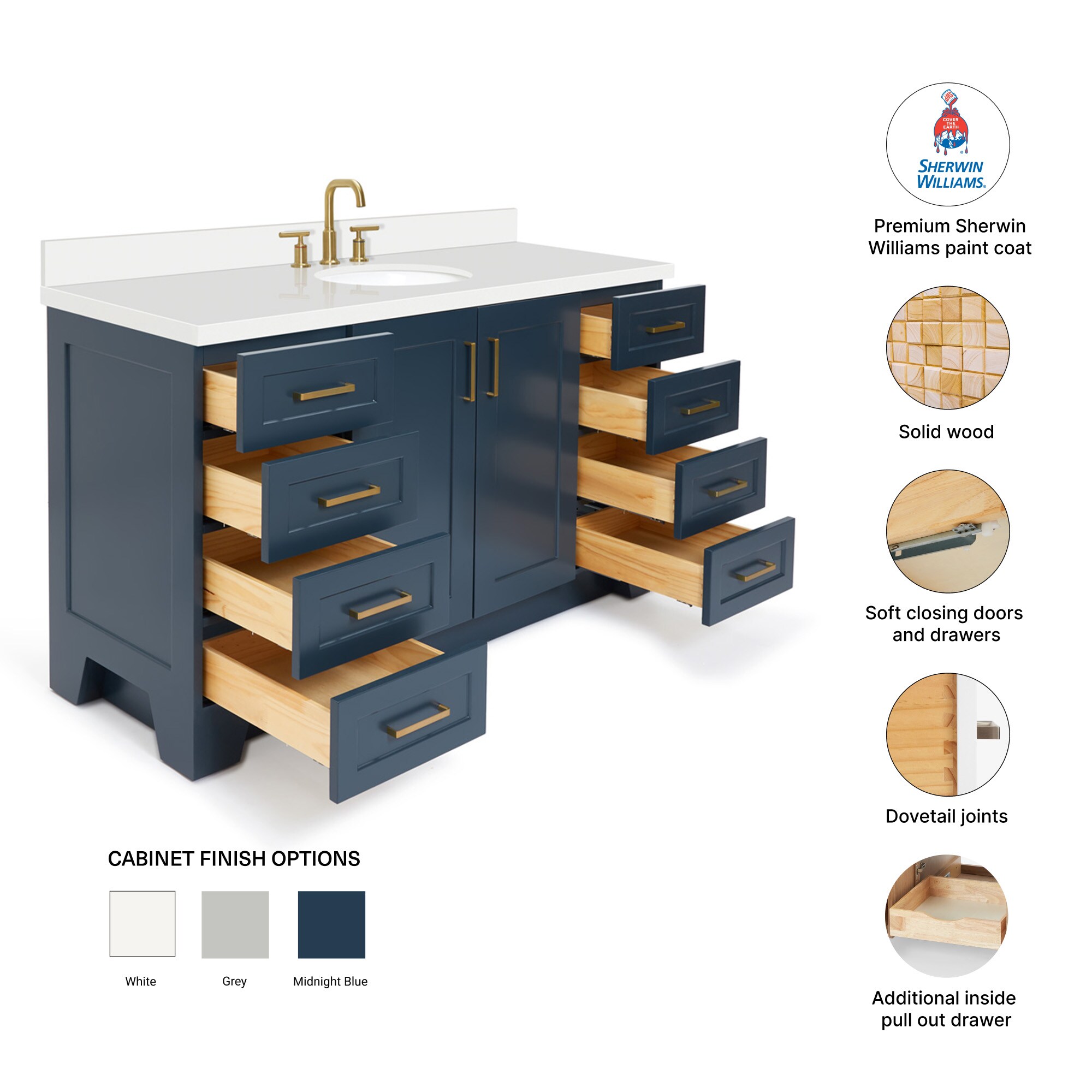 ARIEL Q061SWQOVOMNB Bath-Vanity-Combo - View #5