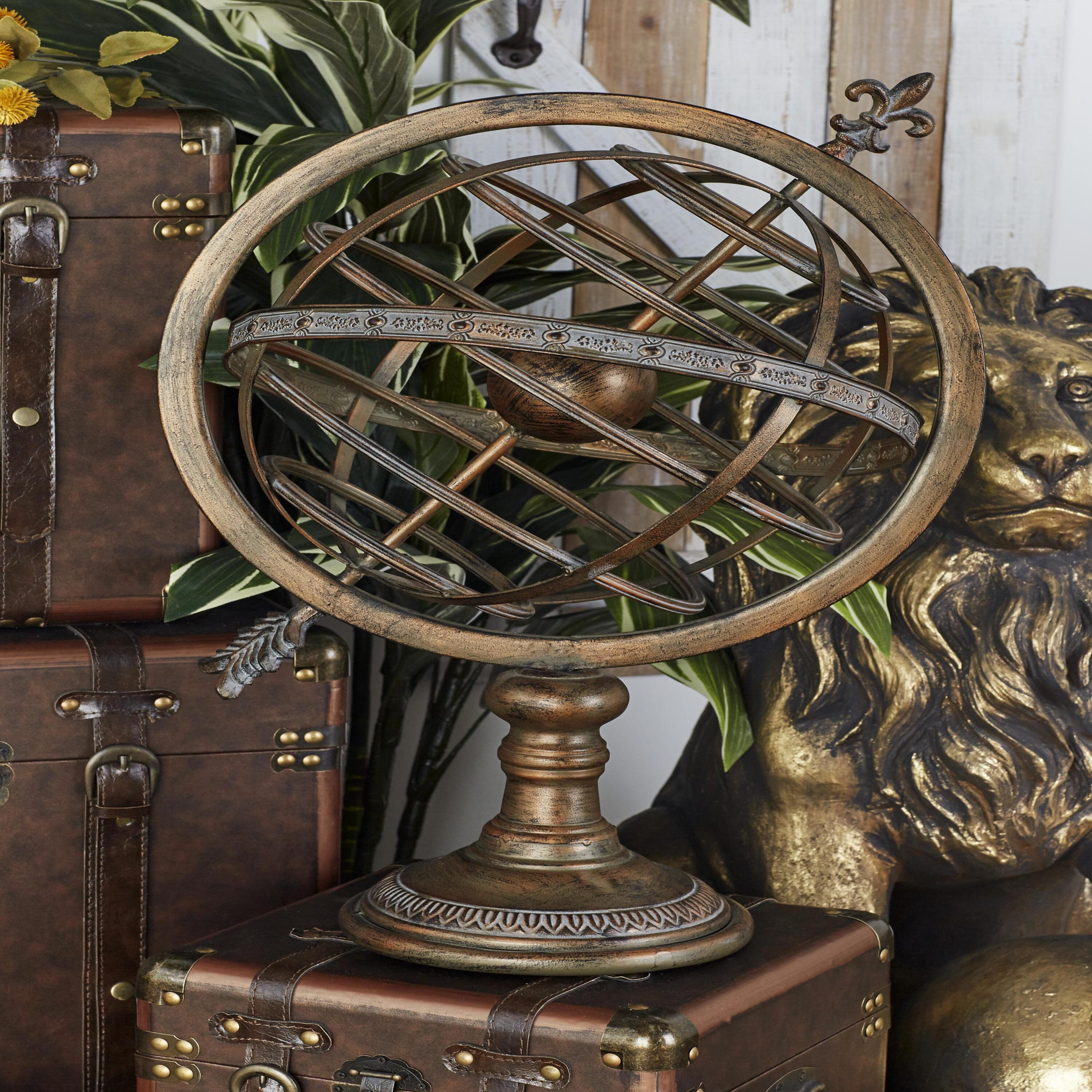 Grayson Lane 80463 Gold Iron Industrial Decorative globe