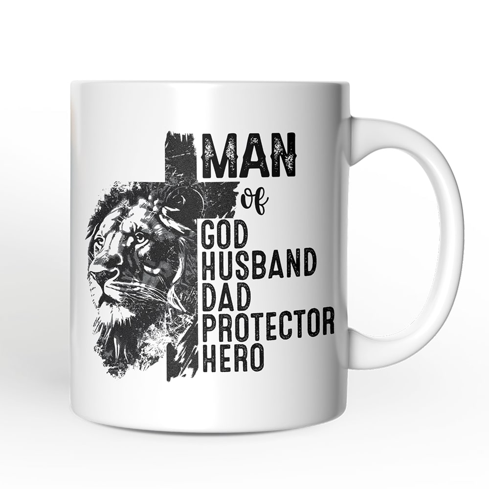 OrnamentallyYou NPCM450 Man of God Mug Faith Christian Dad Gift