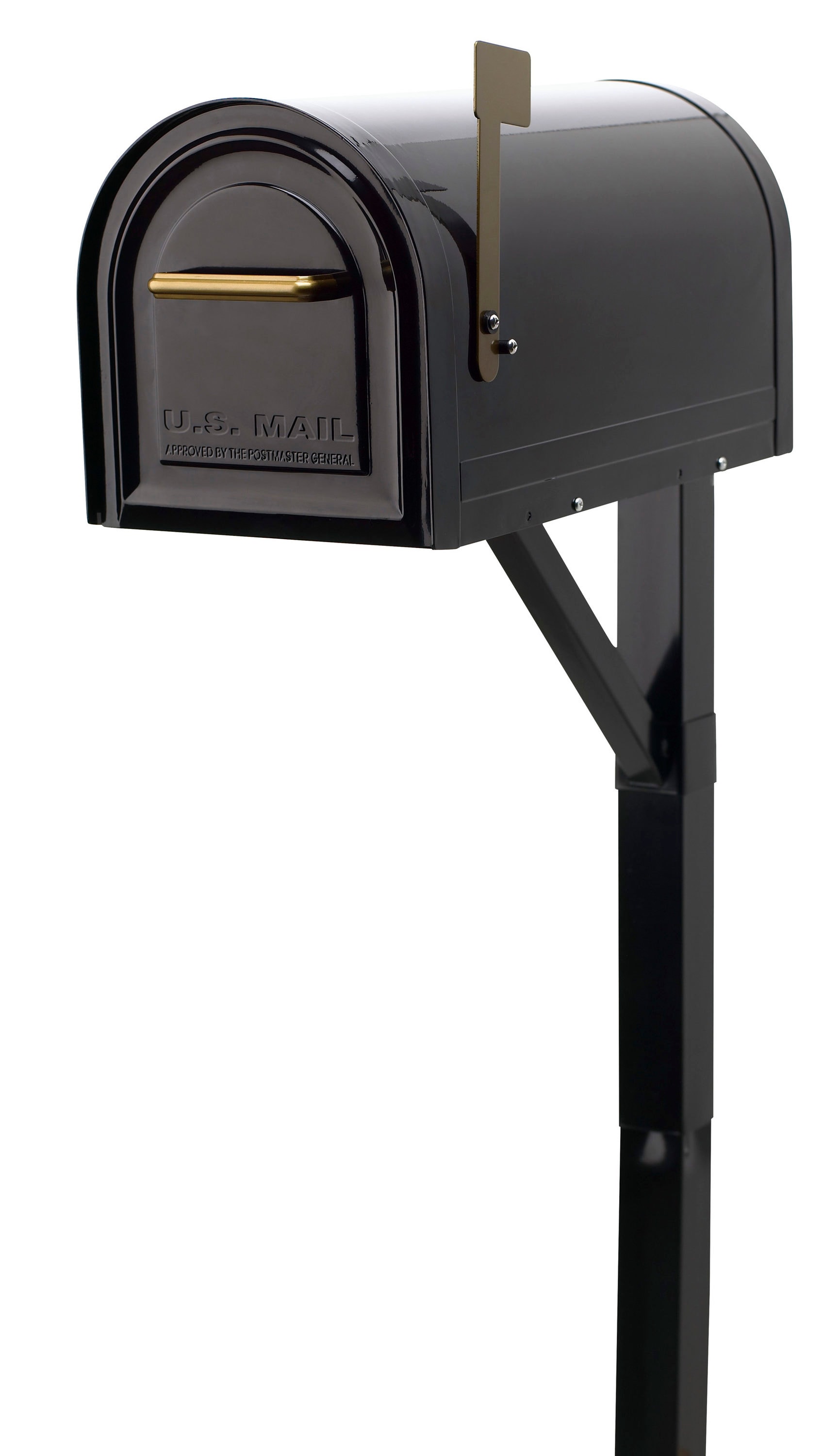 PostMaster Black Steel Mount Mailbox Post at Lowes.com