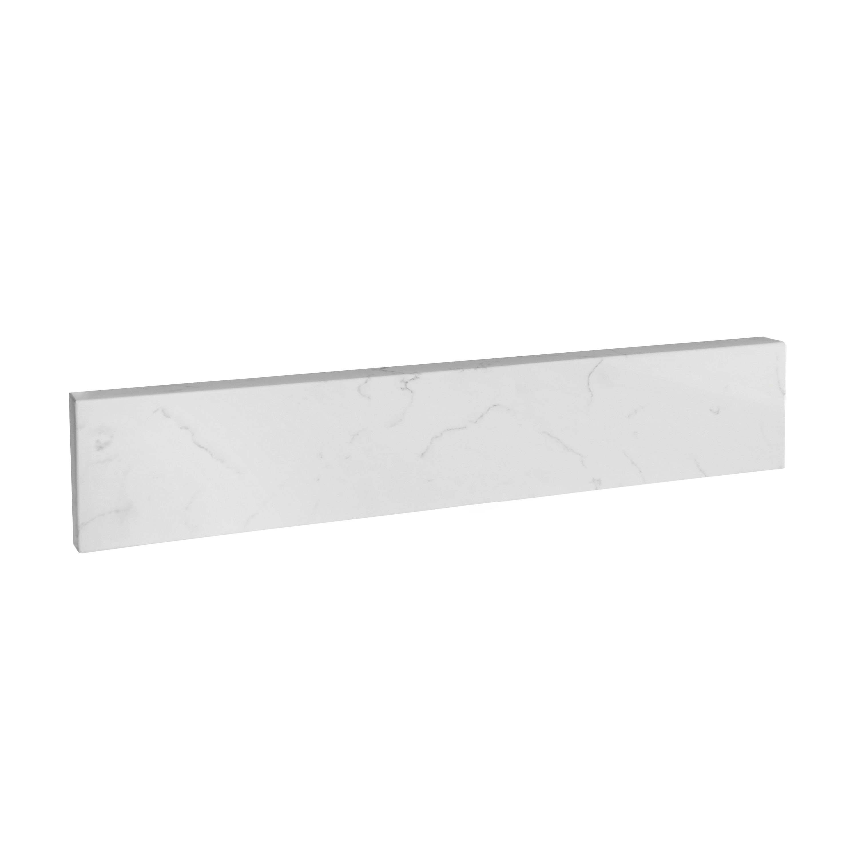 Bestview 4-in H x 21.25-in L Carrara White Quartz Bathroom Side Splash ...