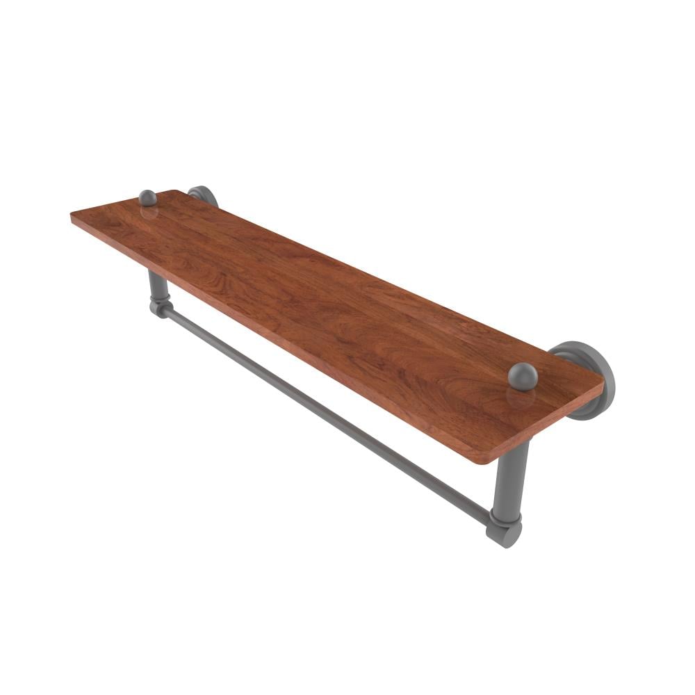 Allied Brass WP-1-22TB-IRW-GYM Waverly Place Matte Gray Wall mount Bathroom Shelf ( 22-in x 4-in x 5-in )