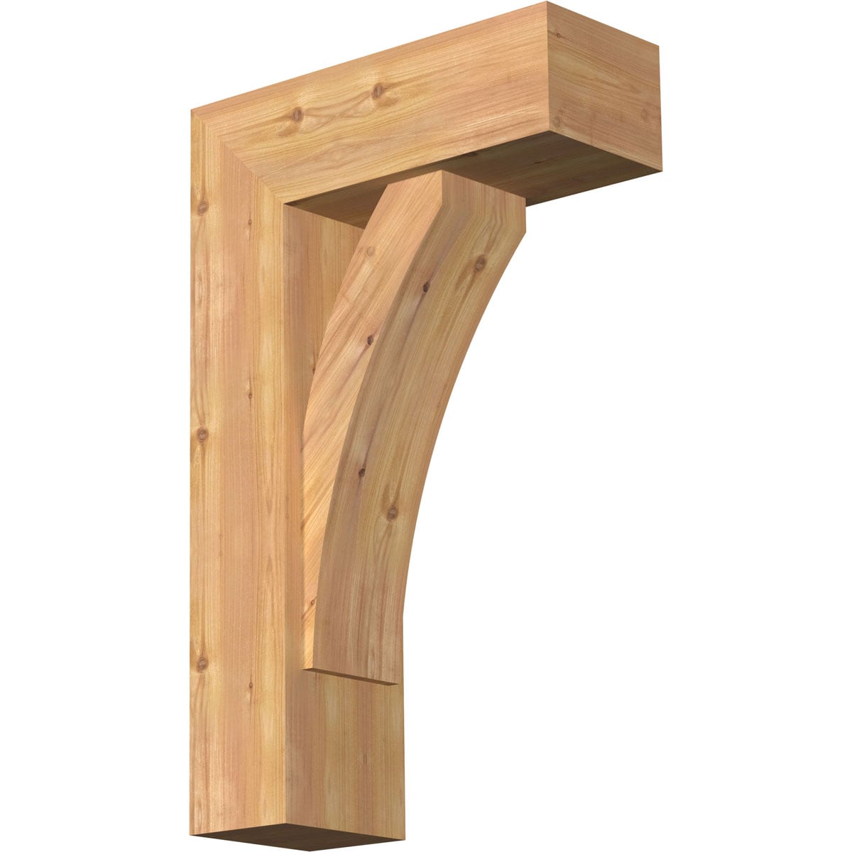 Ekena Millwork 1463969 Thorton Block Smooth Bracket with Offset Brace 7-1/2-in x 20-in x 32-in Western red cedar Brown Wood Standard bracket