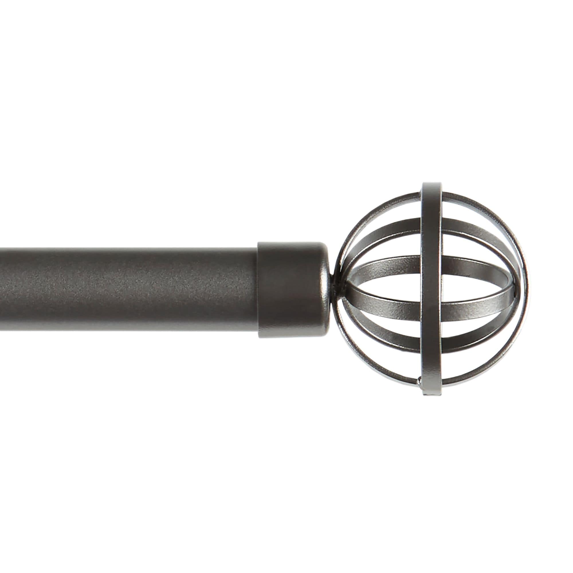 Exclusive Home RD014852DSEHB1 A243 Jetson 66-in to 120-in Gunmetal Iron Single curtain rod with Finials