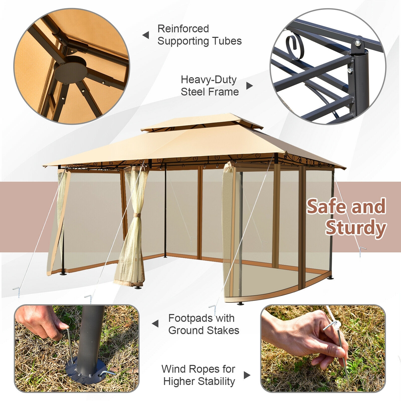 Forclover HYFAS35CF Wood-Resin-Gazebos - View #5