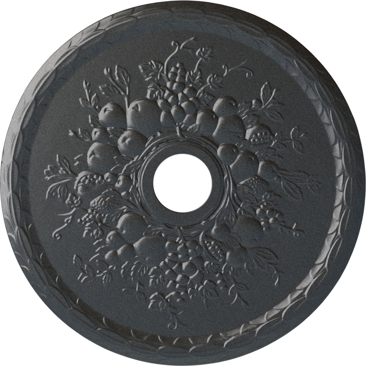Ekena Millwork CM22GRPES Grape 22.625-in W x 22.625-in L Painted Pewter Polyurethane Whole Ceiling Medallion