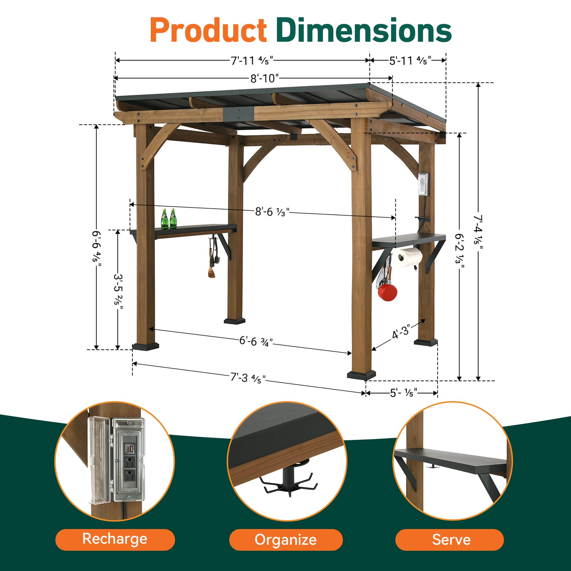 ELEVATE OUTDOORS IG10600122 Wood-Resin-Gazebos - View #2