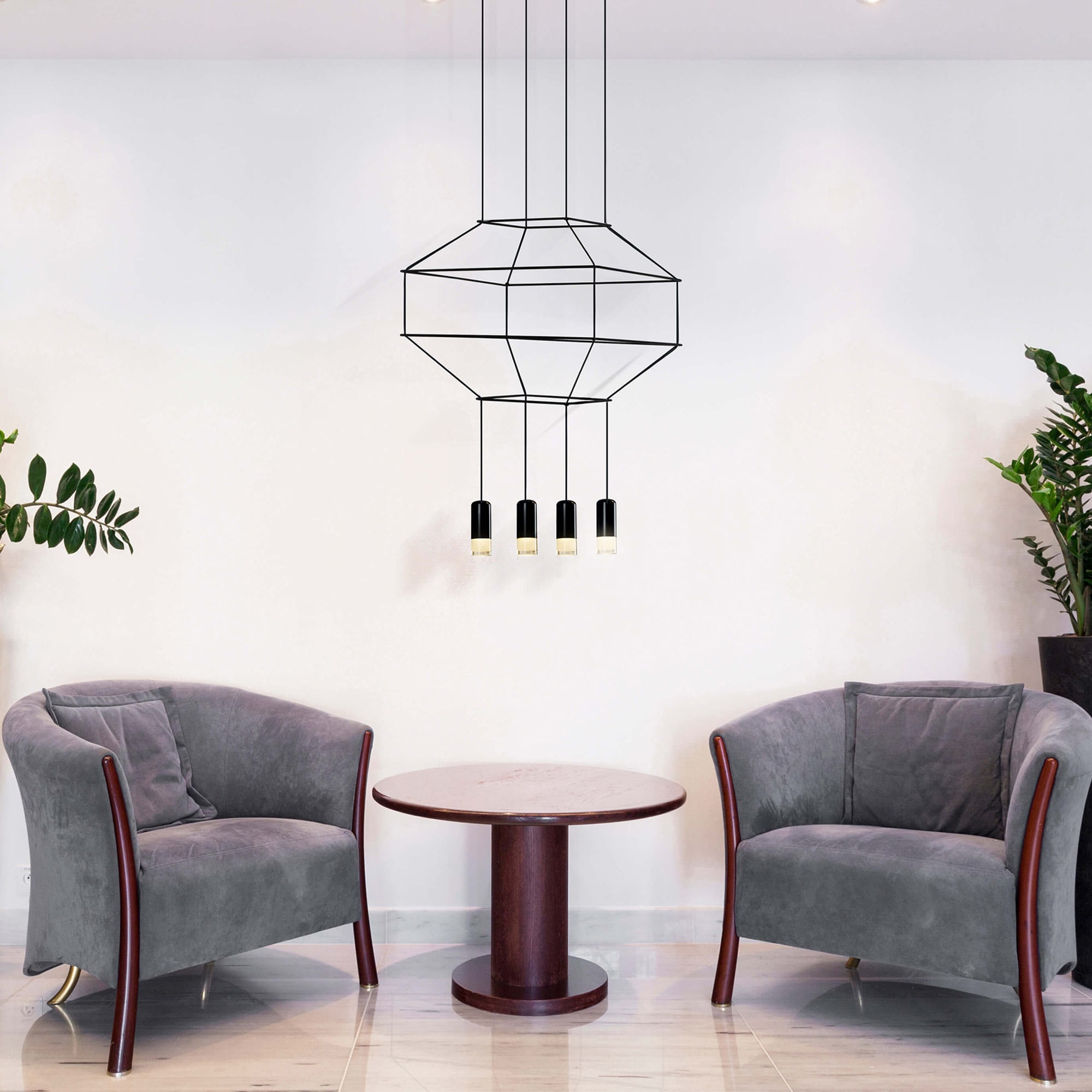 Expression 18" Black Aluminum Geometric LED Pendant