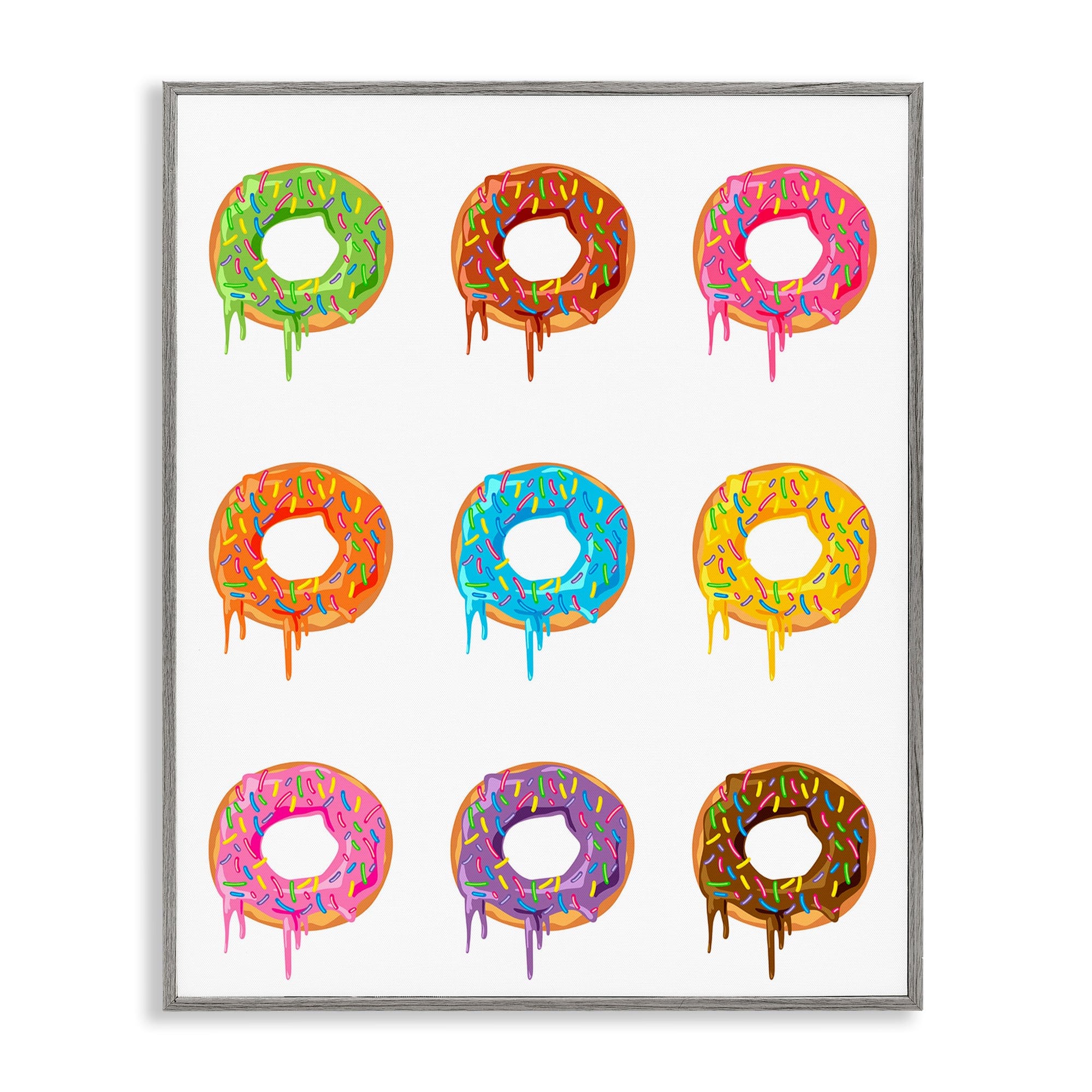 Stupell Industries BS-486-GFF-16X20 Bright Donut Rows Gray Framed Giclee Art By Marcus Prime 16 x 20