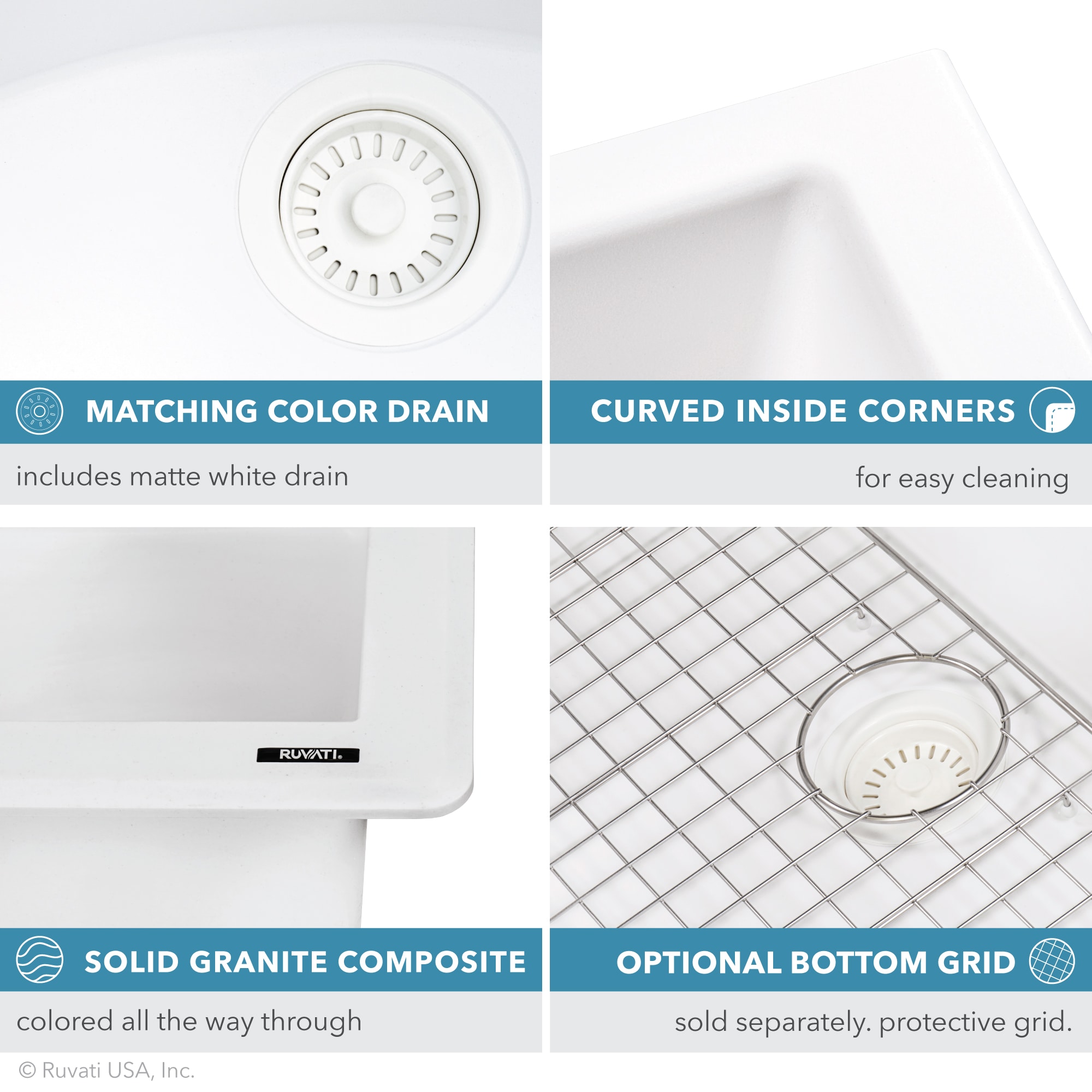 Ruvati RVG2033WH Kitchen-Sinks - View #8