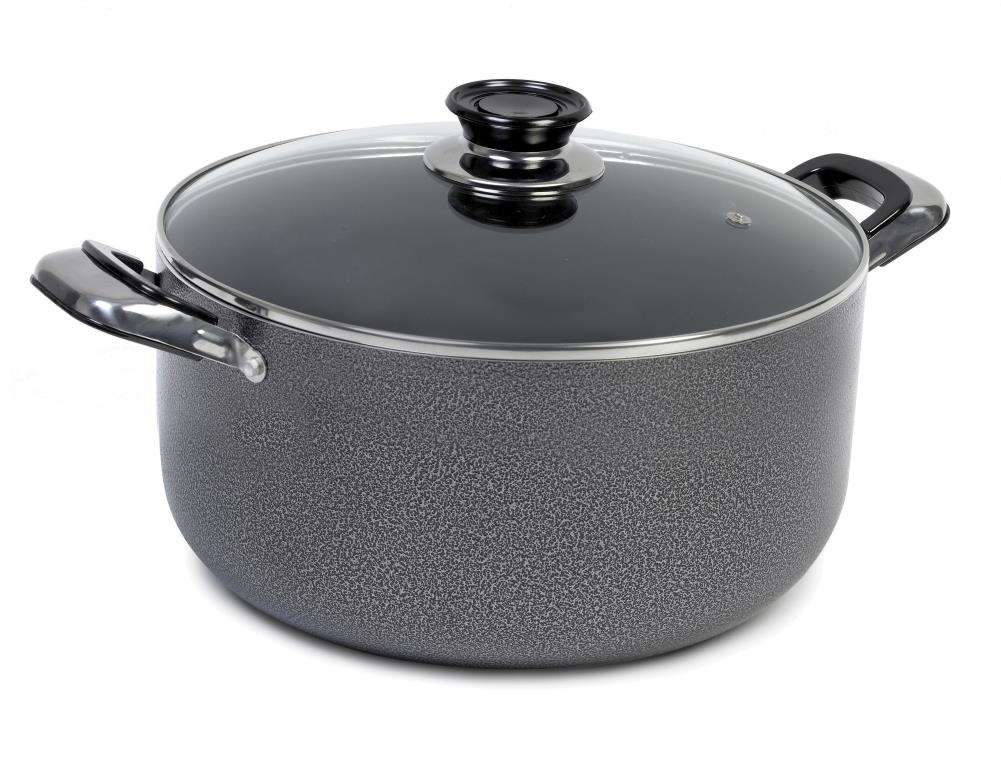 IMUSA IMUSA Stock Pot with Glass Lid and Soft Touch Handle 12