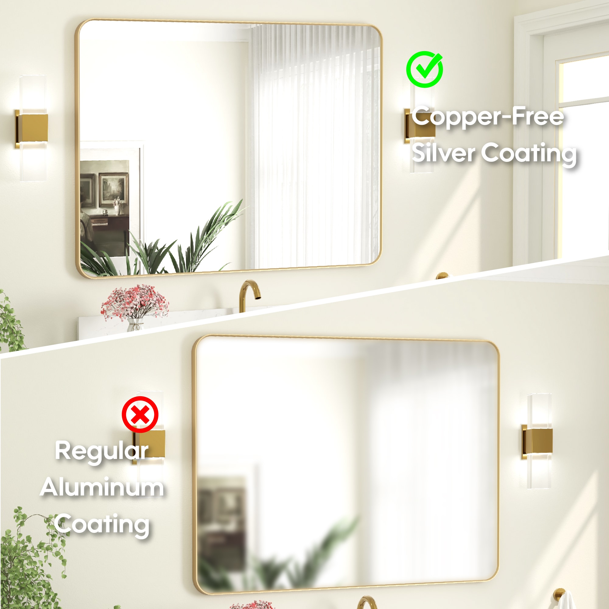 WELLFOR MD2832MR-NB Framed-Bath-Mirrors - View #5