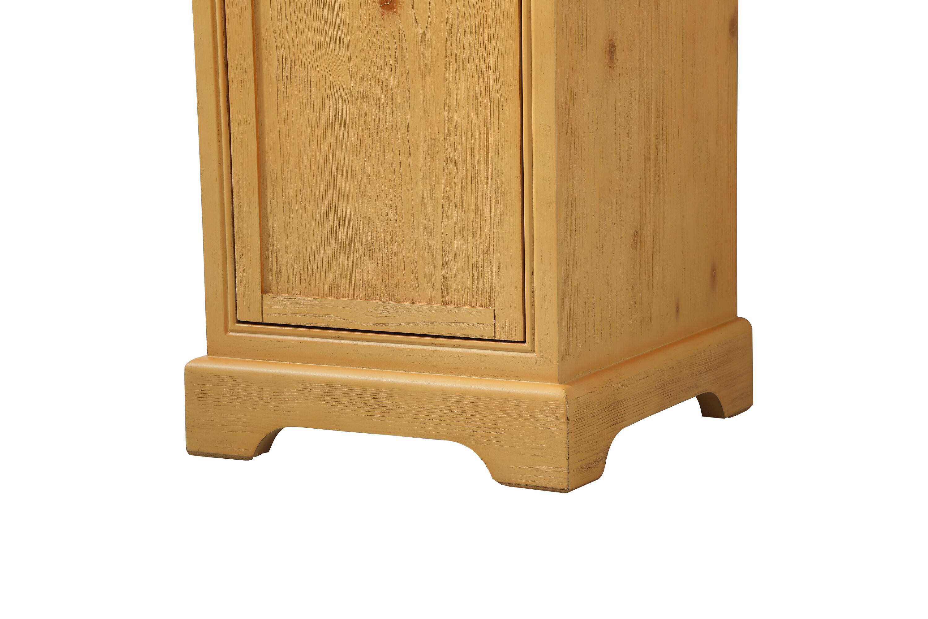 Natural Wood Single Bathroom Vanity with Marble Top