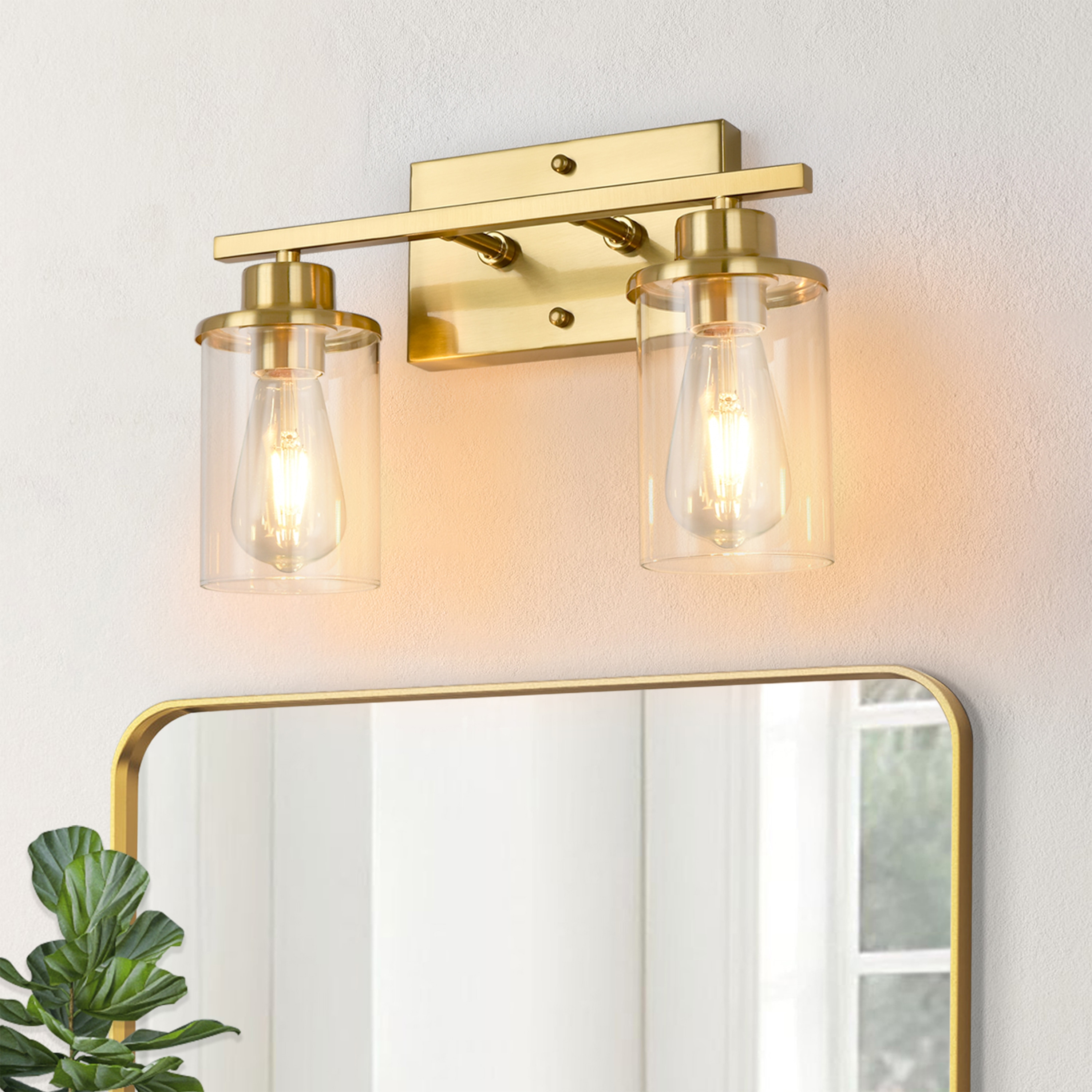 GoYeel ZW004GL 14.61-in 2 -Light Gold Modern/contemporary Vanity light
