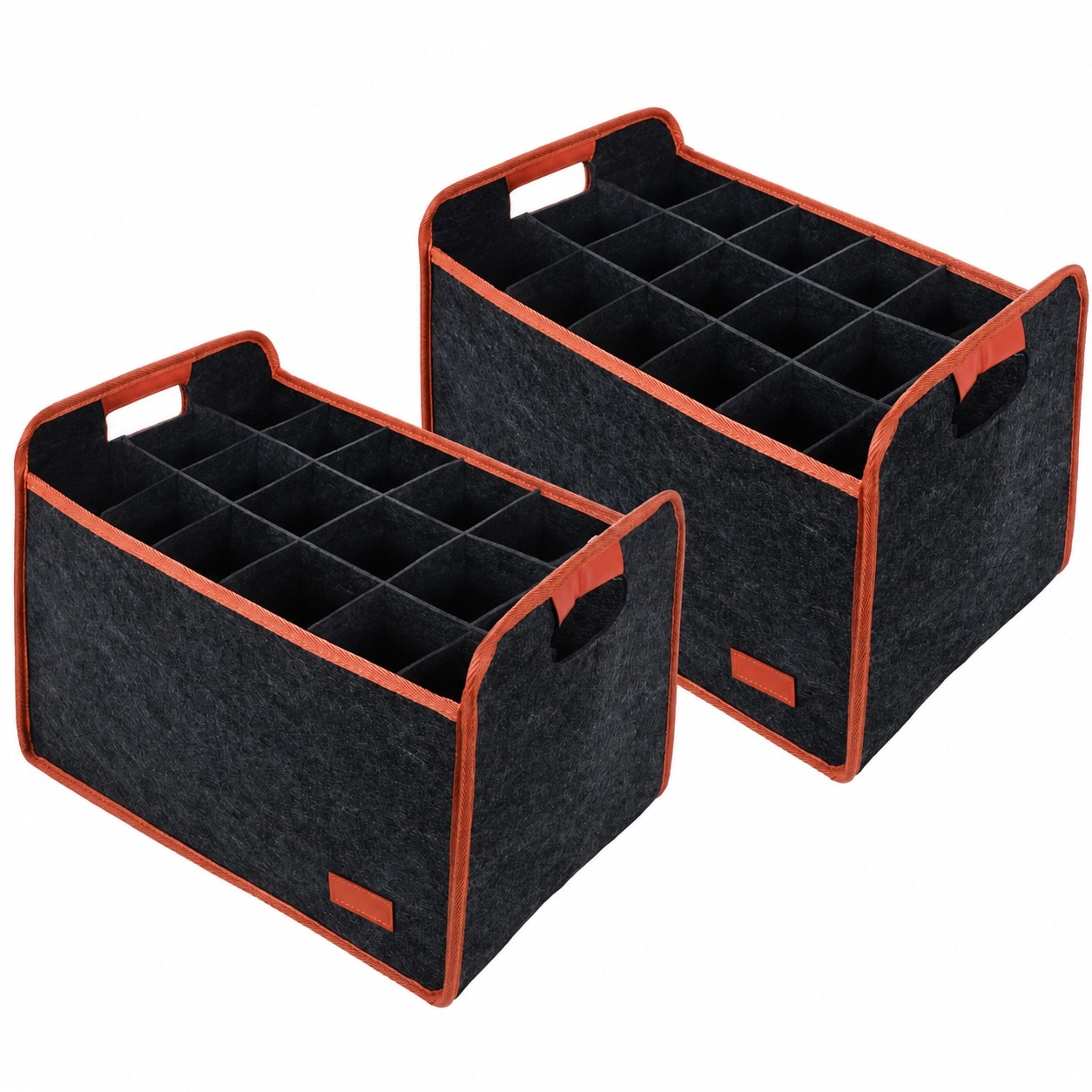 Aoibox  12 Bottle Insulated Felt Wine Tote Bag Collapsible Carrier with Handles and Divider 15 in x 11 2 in