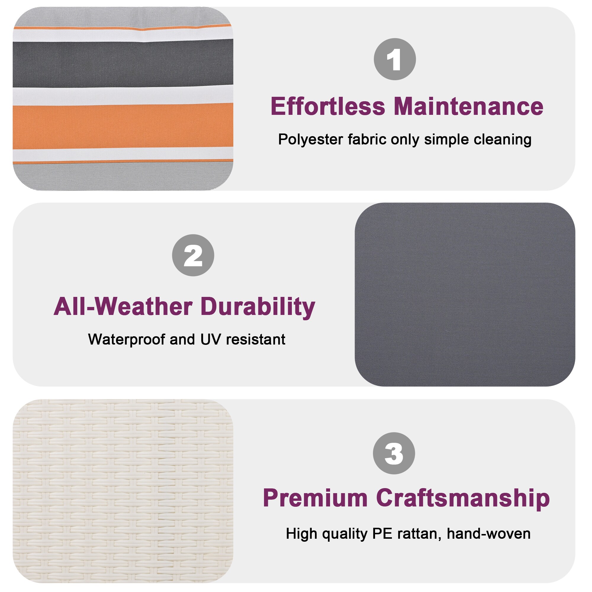 WELLFOR ZNGGL10GR Swing-Gliders - View #6