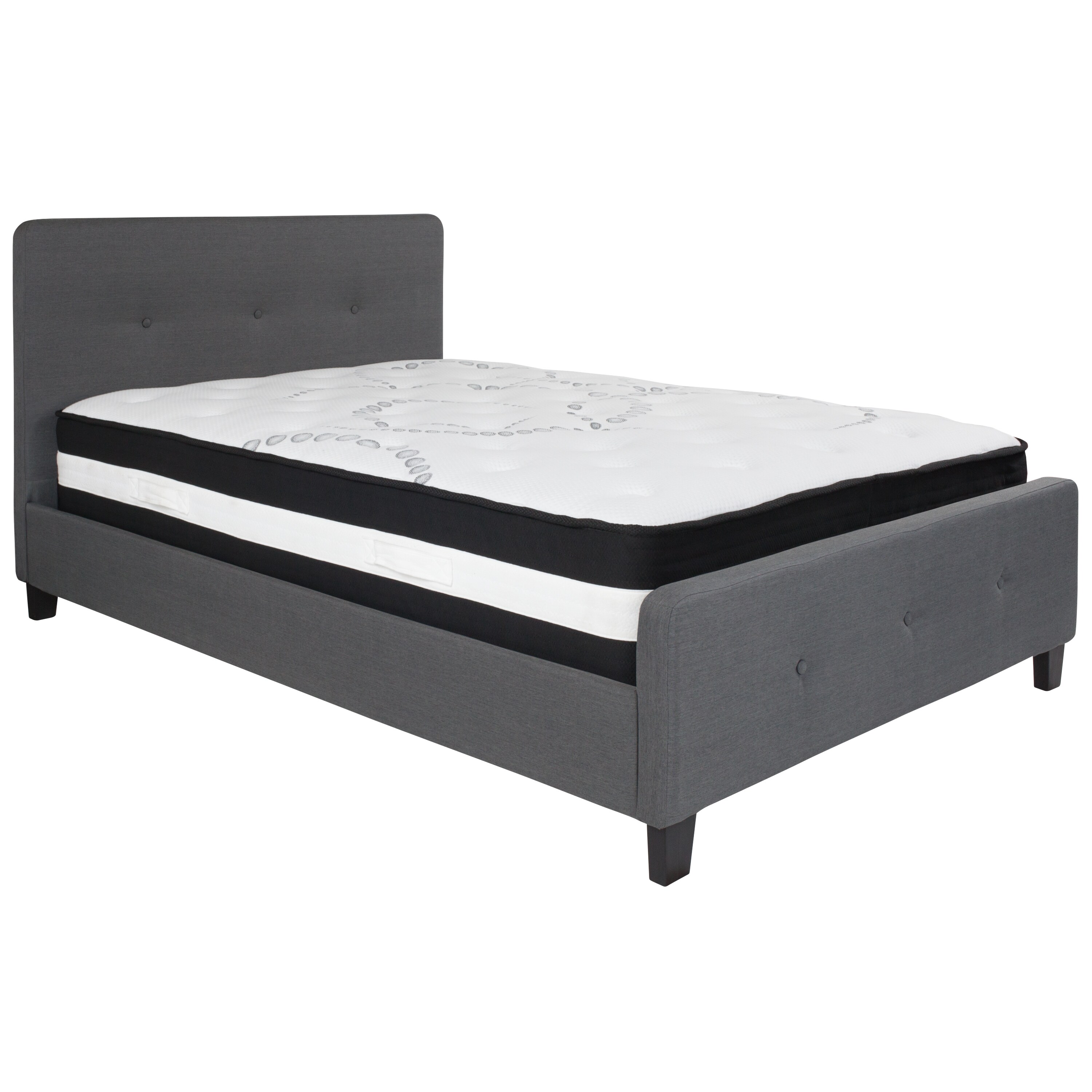 Flash Furniture Tribeca Dark Gray Full Upholstered Platform Bed in the ...