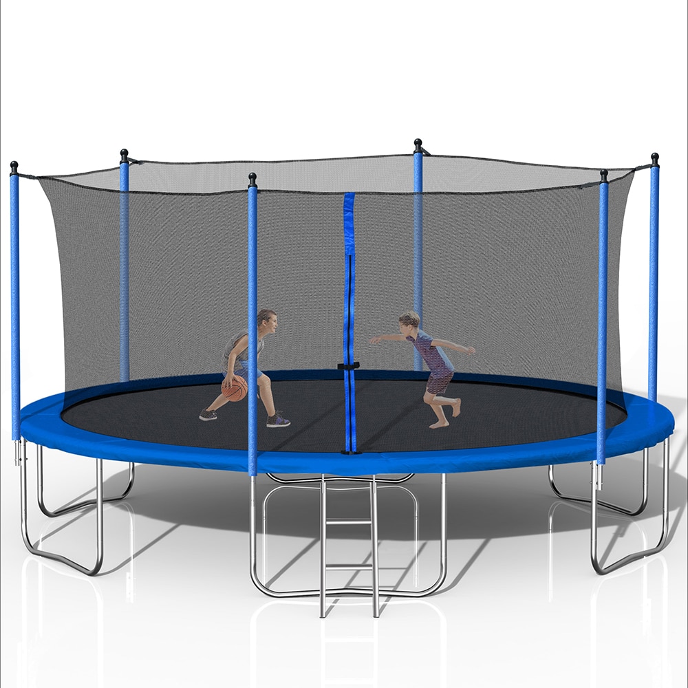 Sunrinx 14ft Round Backyard Trampoline With Safety Enclosure, Cover And 