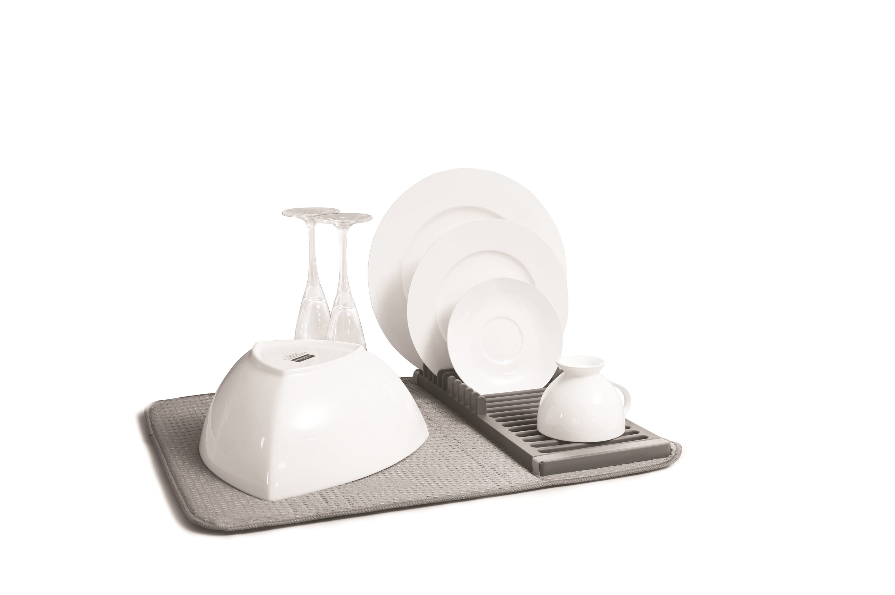 UDry Mini Dish Drying Rack with Mat