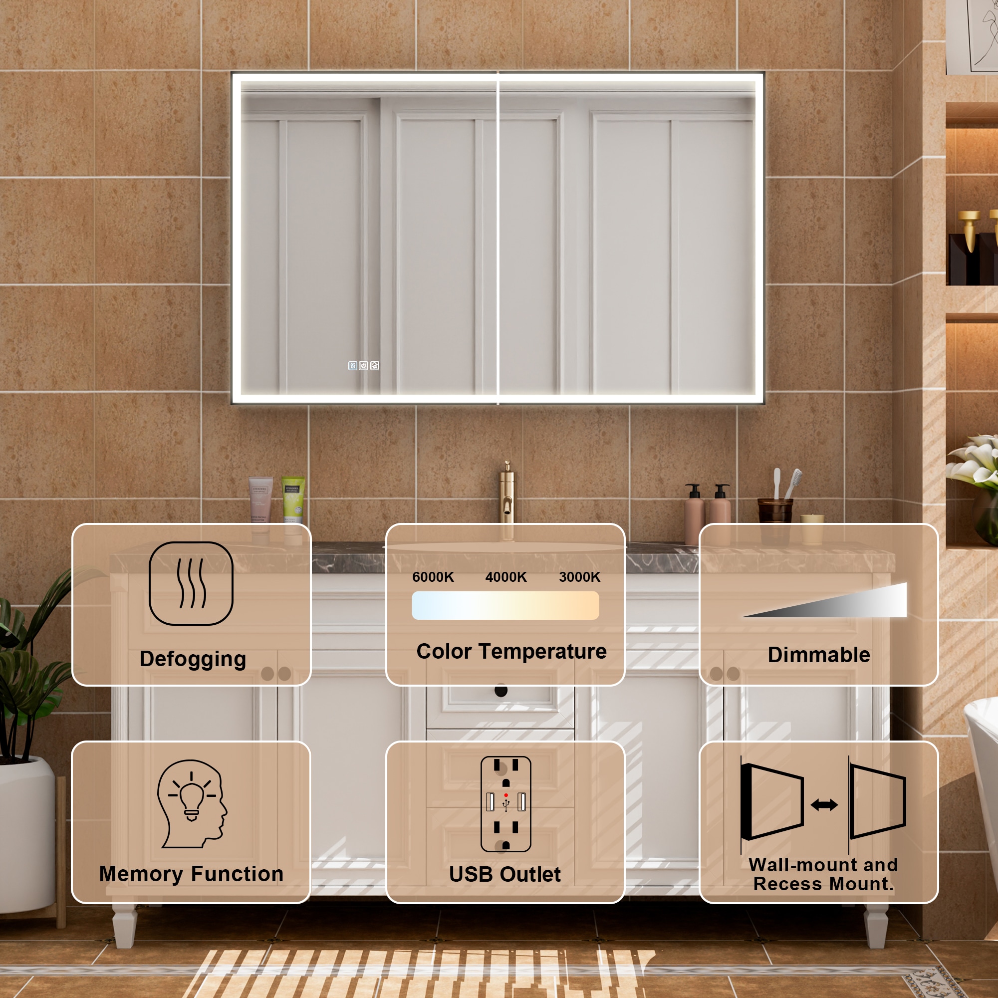 WELLFOR W12MCL4830 Bathroom-Medicine-Cabinets - View #5