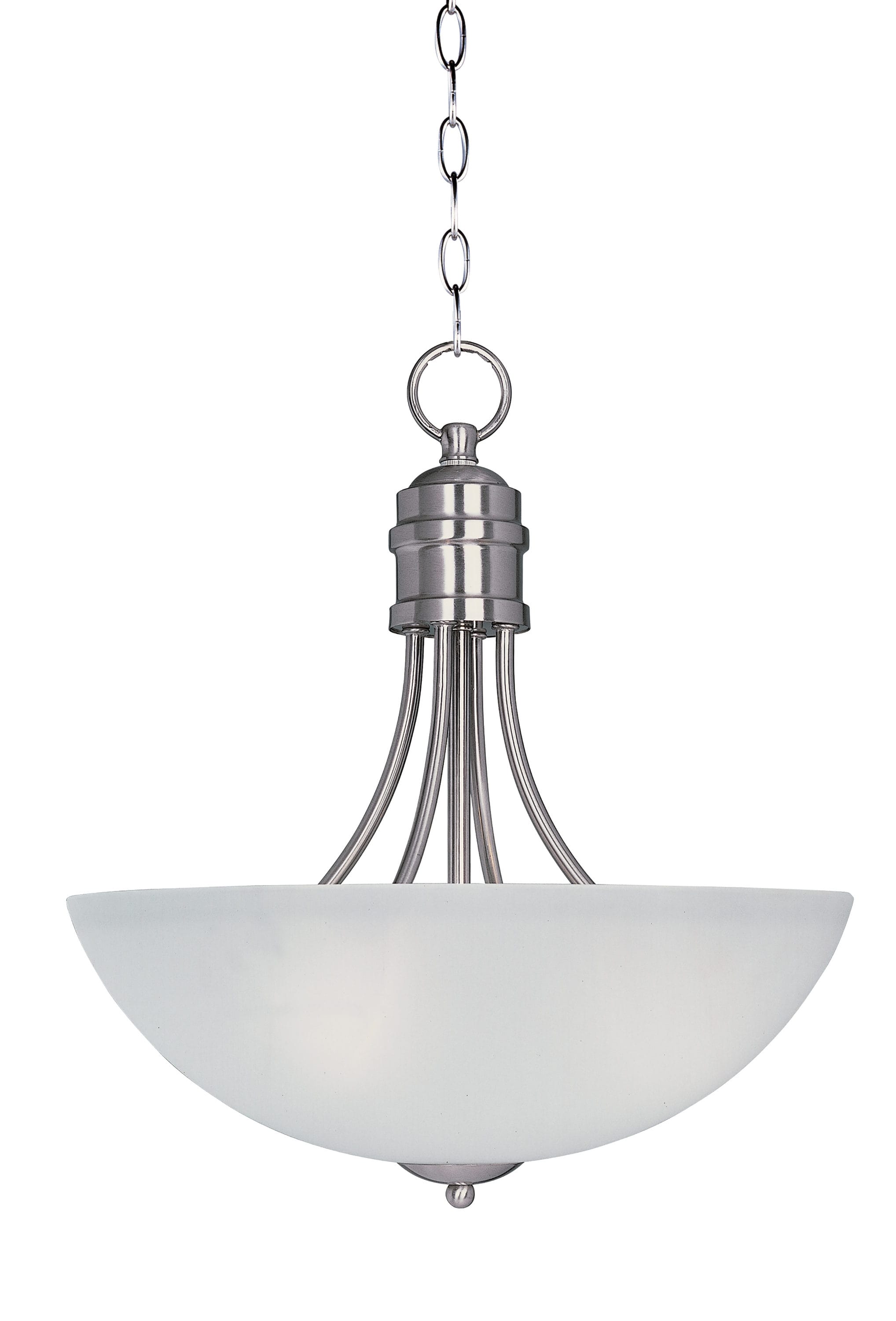 Maxim Lighting 10044FTSN Logan 3 -Light Satin Nickel Modern/contemporary Frosted glass Bowl Medium Hanging Pendant light