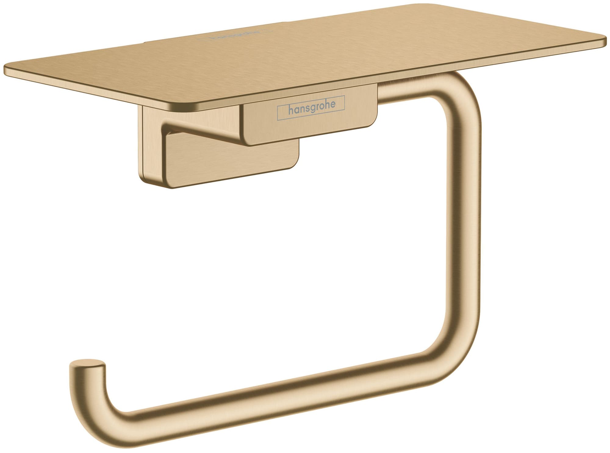 Brushed Bronze Toilet Roll Holder with Shelf