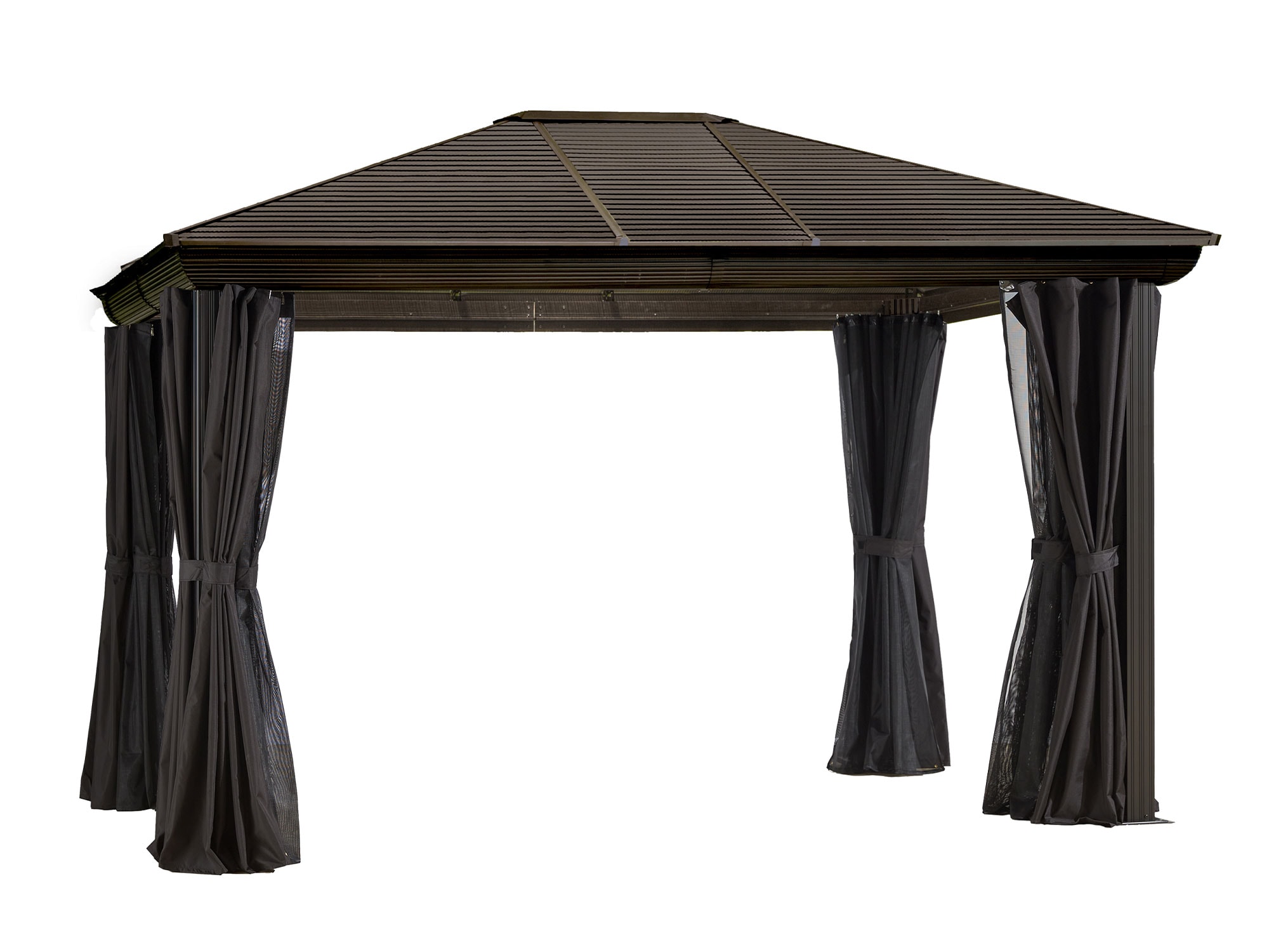 Gazebo Penguin 9.75-ft x 14-ft Venus Rectangle Brown Metal Steel Roof ...