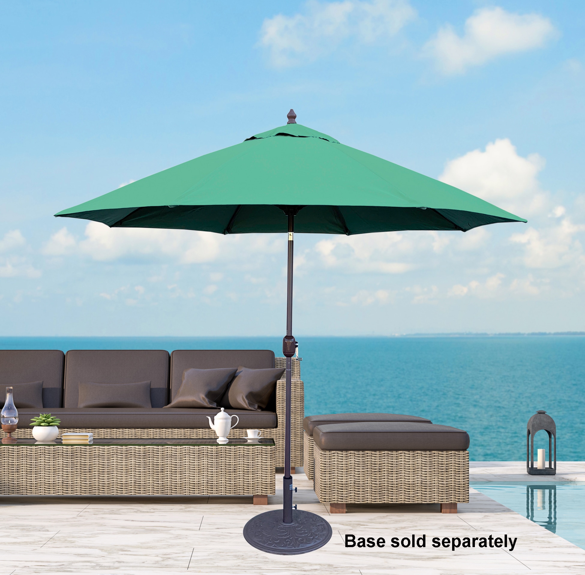 Tropishade 9ft Aluminum Octagon Pushbutton Tilt Market Patio Umbrella