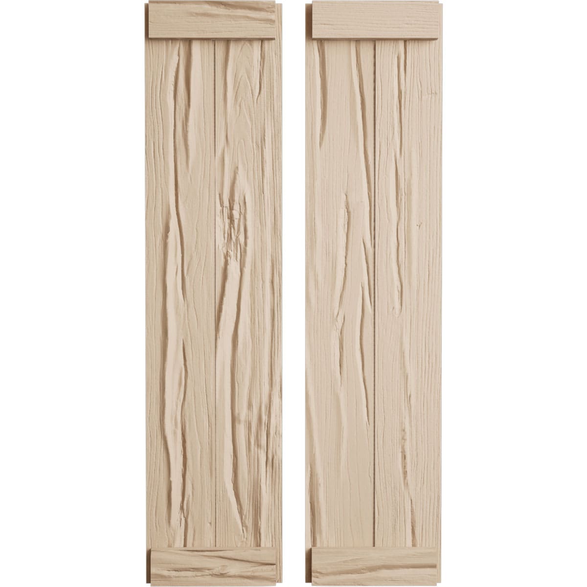 Ekena Millwork SHUBJE11X68RWPR 11-in W x 68-in H Unfinished Paintable/Stainable Board and batten End batten Exterior Shutters ( 2 -Pack )