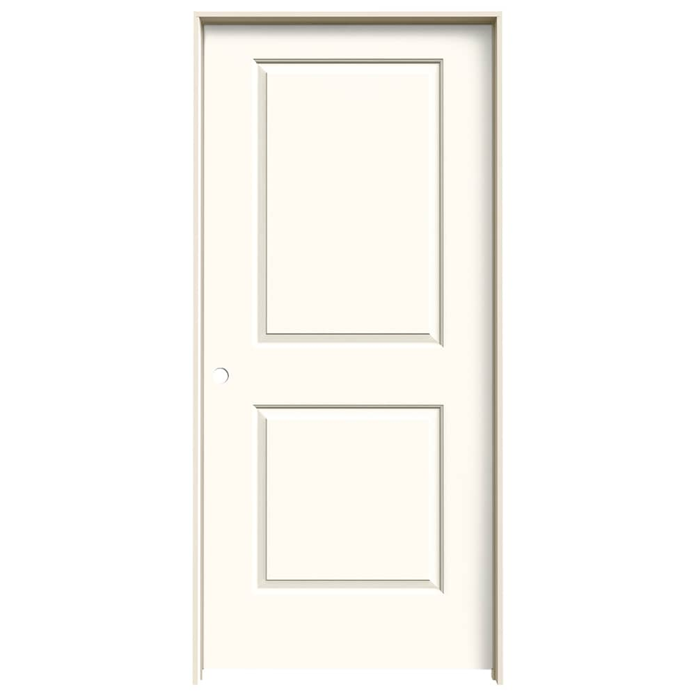 JELD-WEN 36-in x 80-in White Hollow Core 2-panel Square Right Hand Smooth Prefinished Molded Composite Flat Jamb Single Prehung Interior Door -  JWPRO225700381