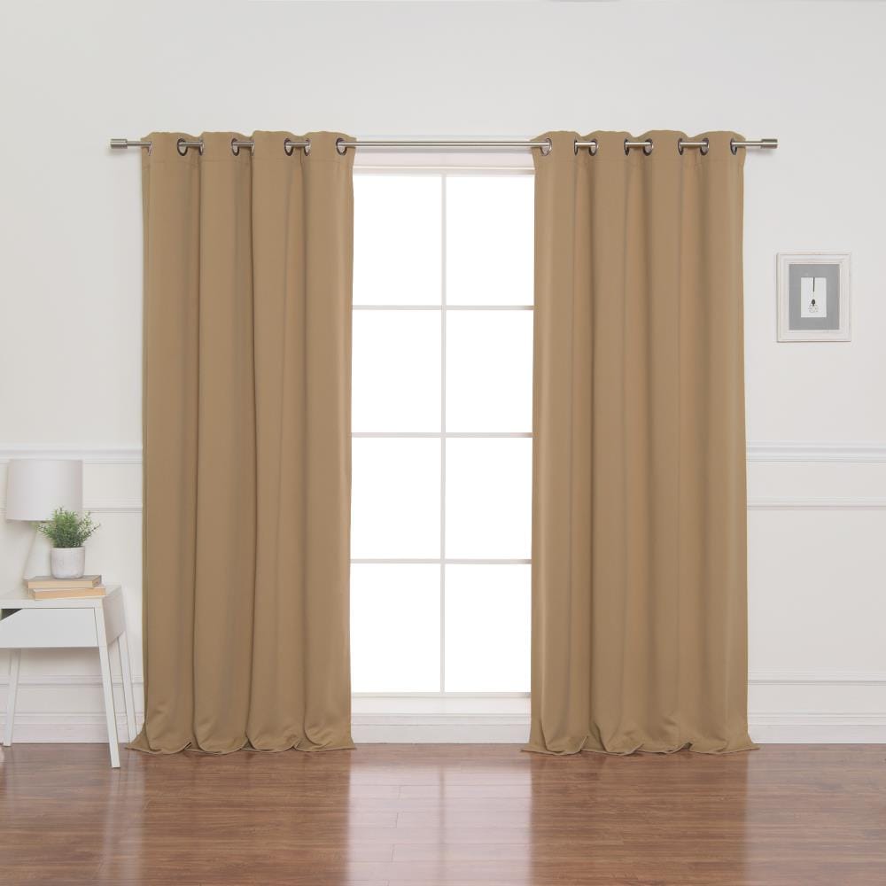 Best Home Fashion GROM-72-WHEAT 72-Inches Wheat Blackout Grommet Curtain panel pair