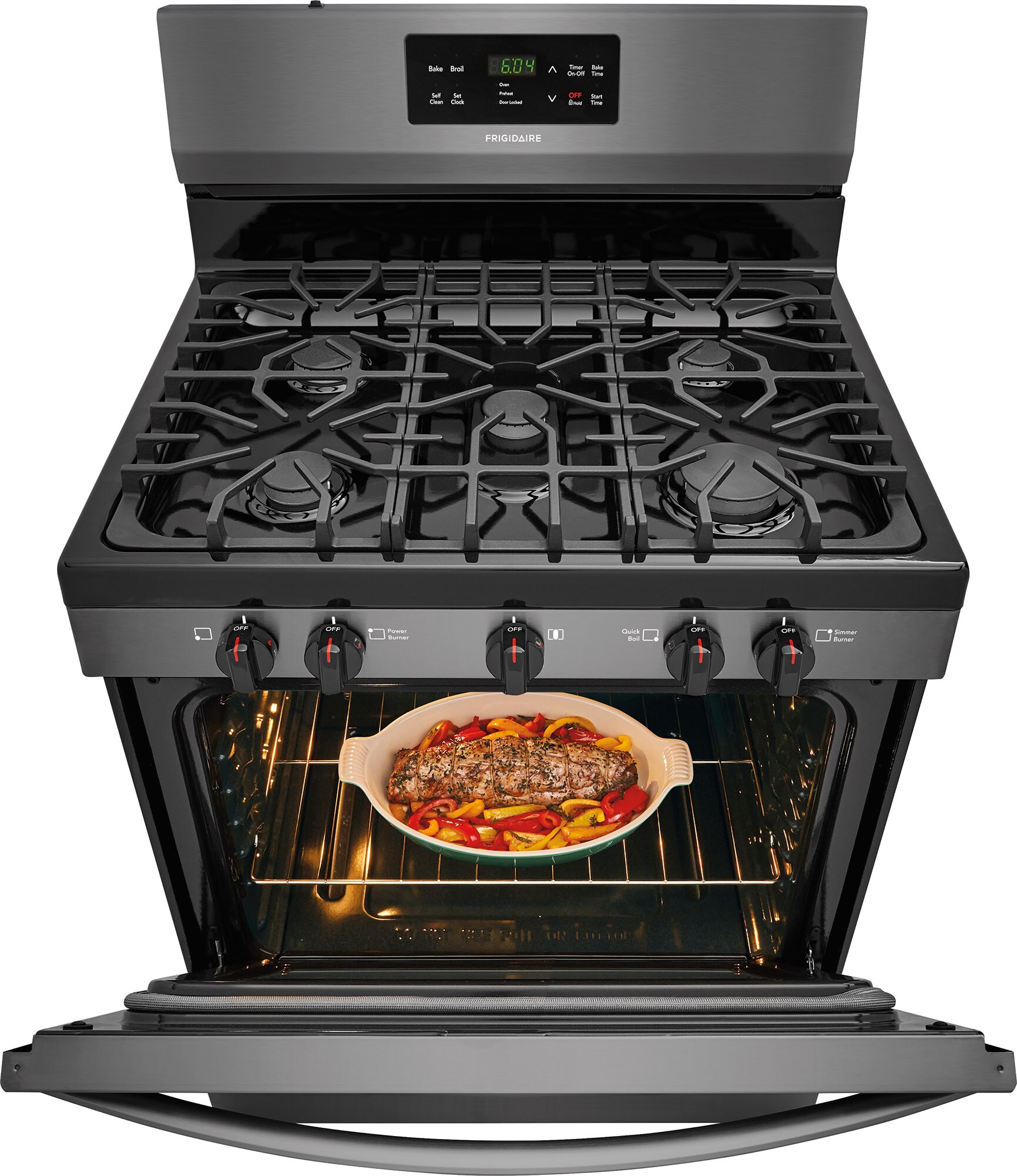 30 gas range black