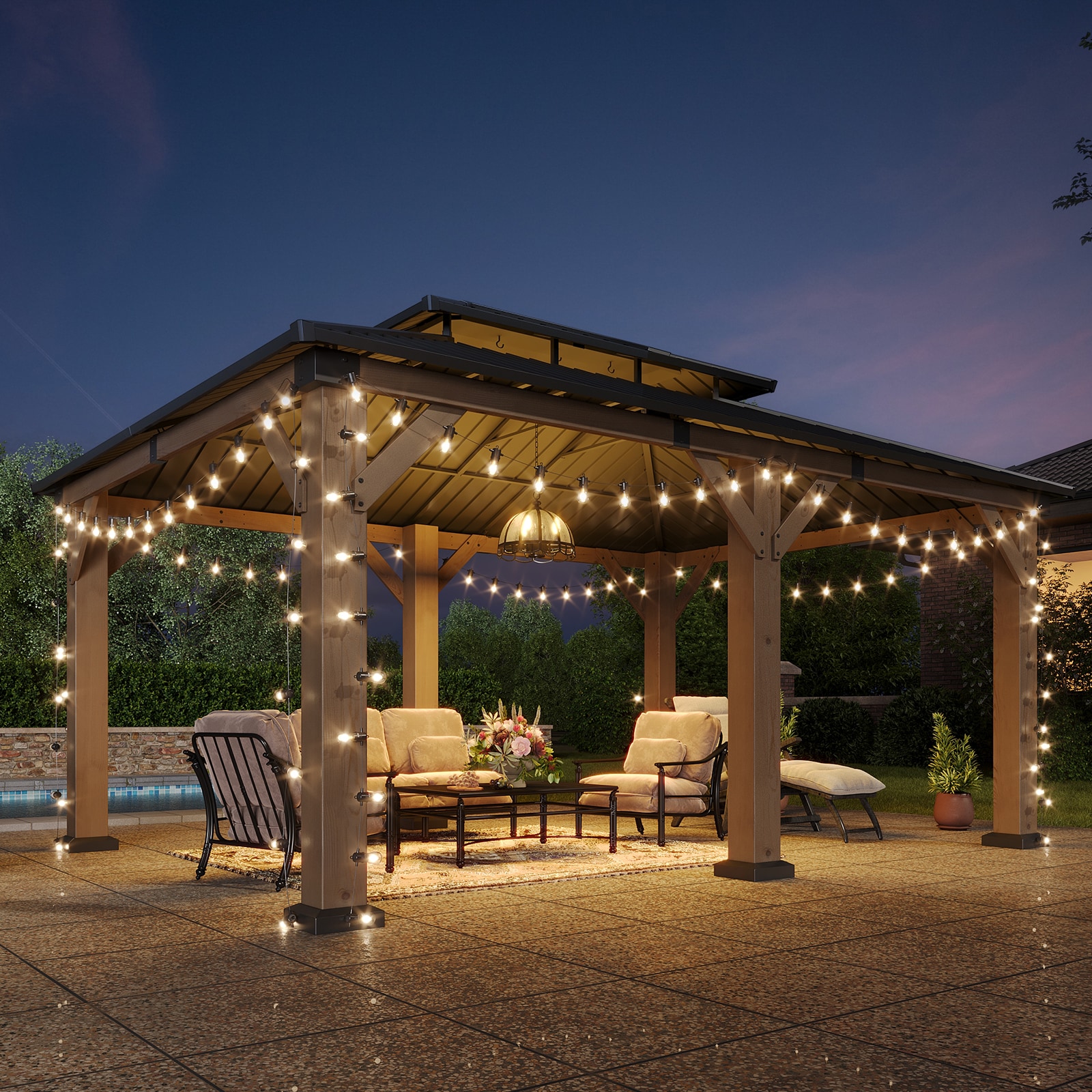 AOXUN AX-406L27 Wood-Resin-Gazebos - View #7