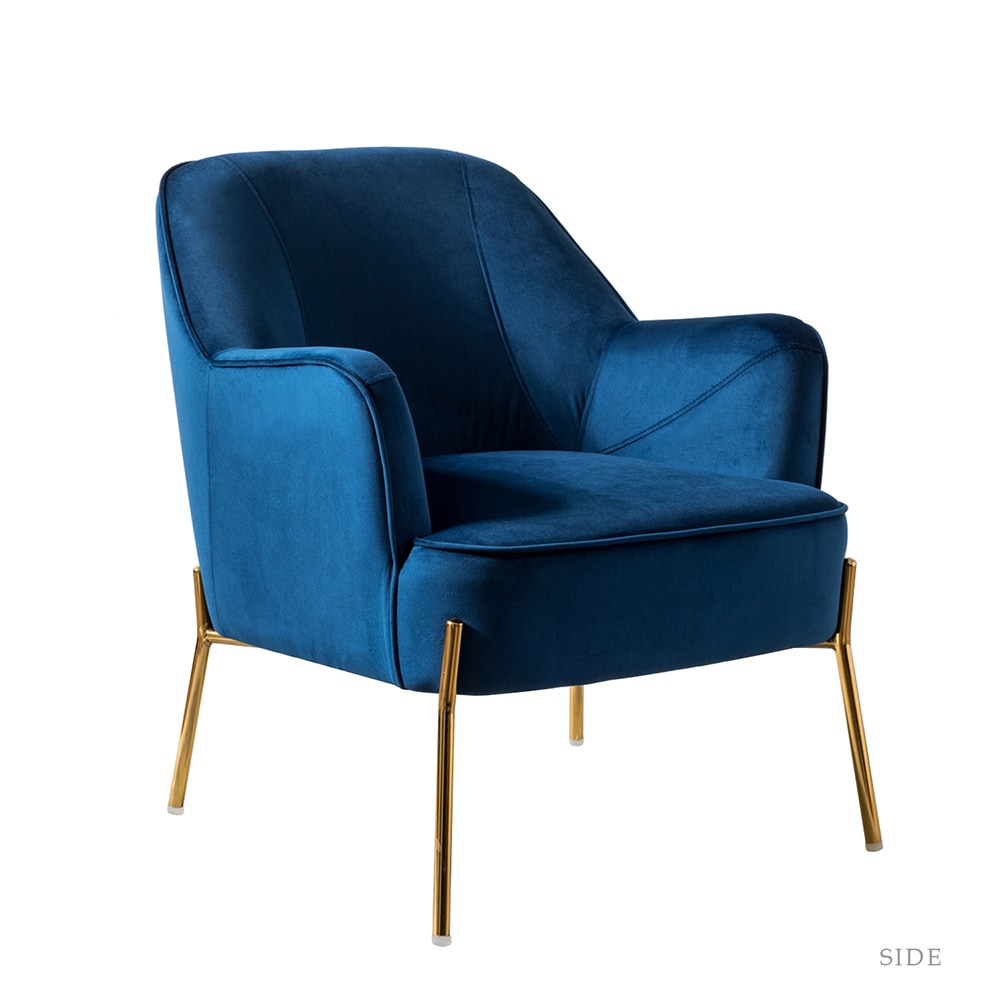 14 Karat Home CHM6154A-NAVY Casual NAVY Velvet Accent Chair