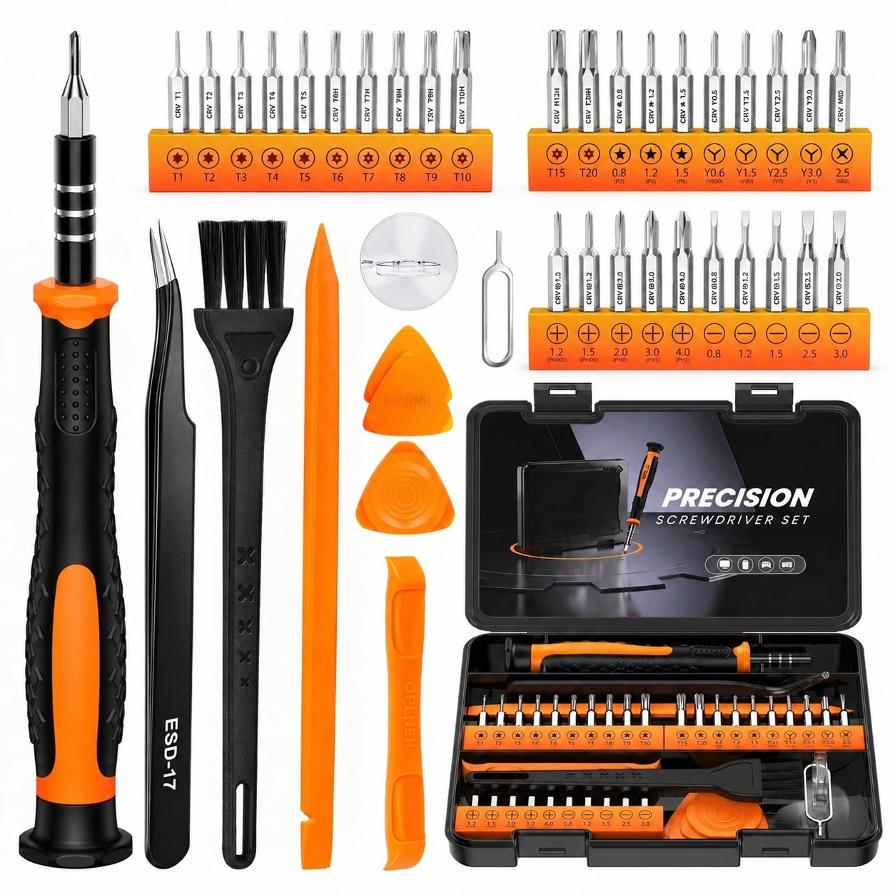 Linder Group Inc Small Precision Screwdriver Set 40pcs Mini Tool Kit with Torx Triwing Phillips Bits for Computer Laptop iPhone PS5 Xbox Switch Glasses Watch