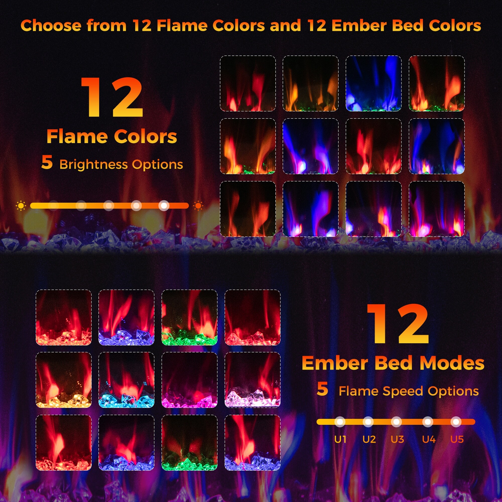 Dimakai DK-FP10163 Electric-Fireplaces - View #6