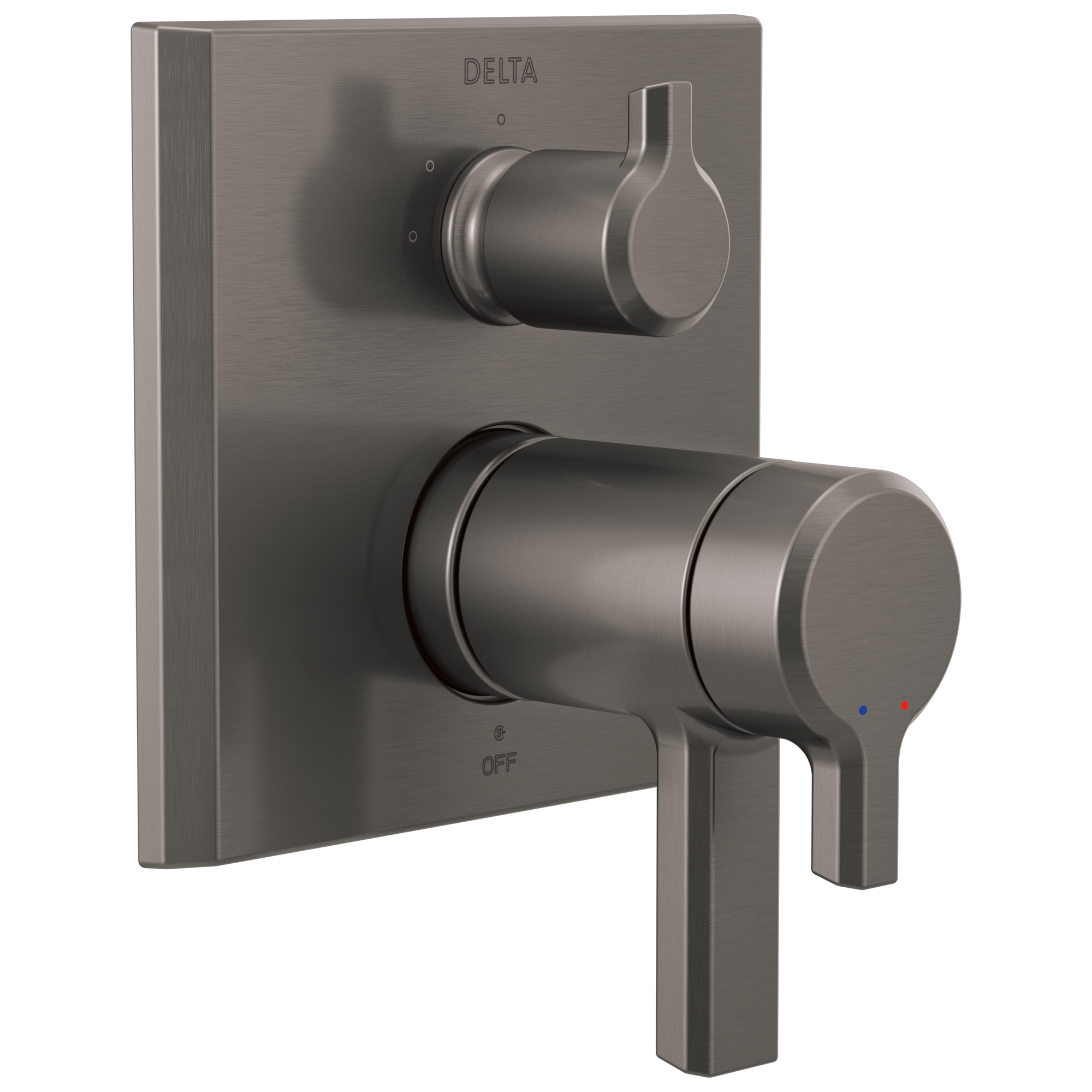 Delta T27T899-KS-PR Pivotal Lumicoat Black Stainless 2.75-Inches Universal Bathtub/Shower Diverter 0.5-Inches -ID