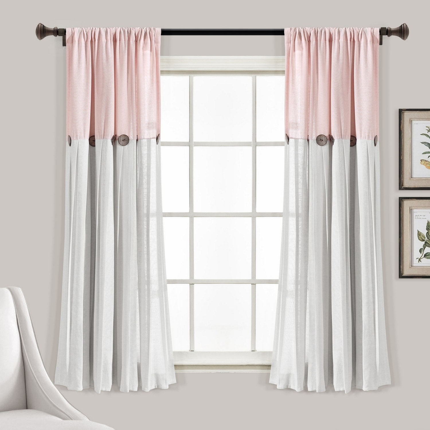 Lush Decor 16T006200 63-Inches Blush Rod pocket Single curtain panel