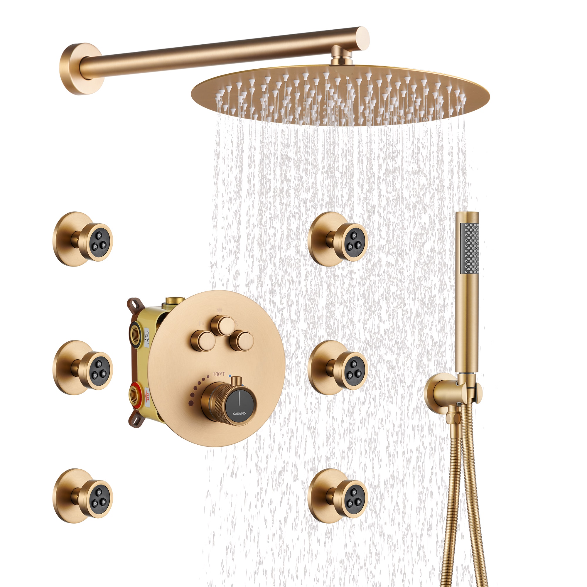 CASAINC CS6224-12BG Showerhead-Bar-Panels - View #4
