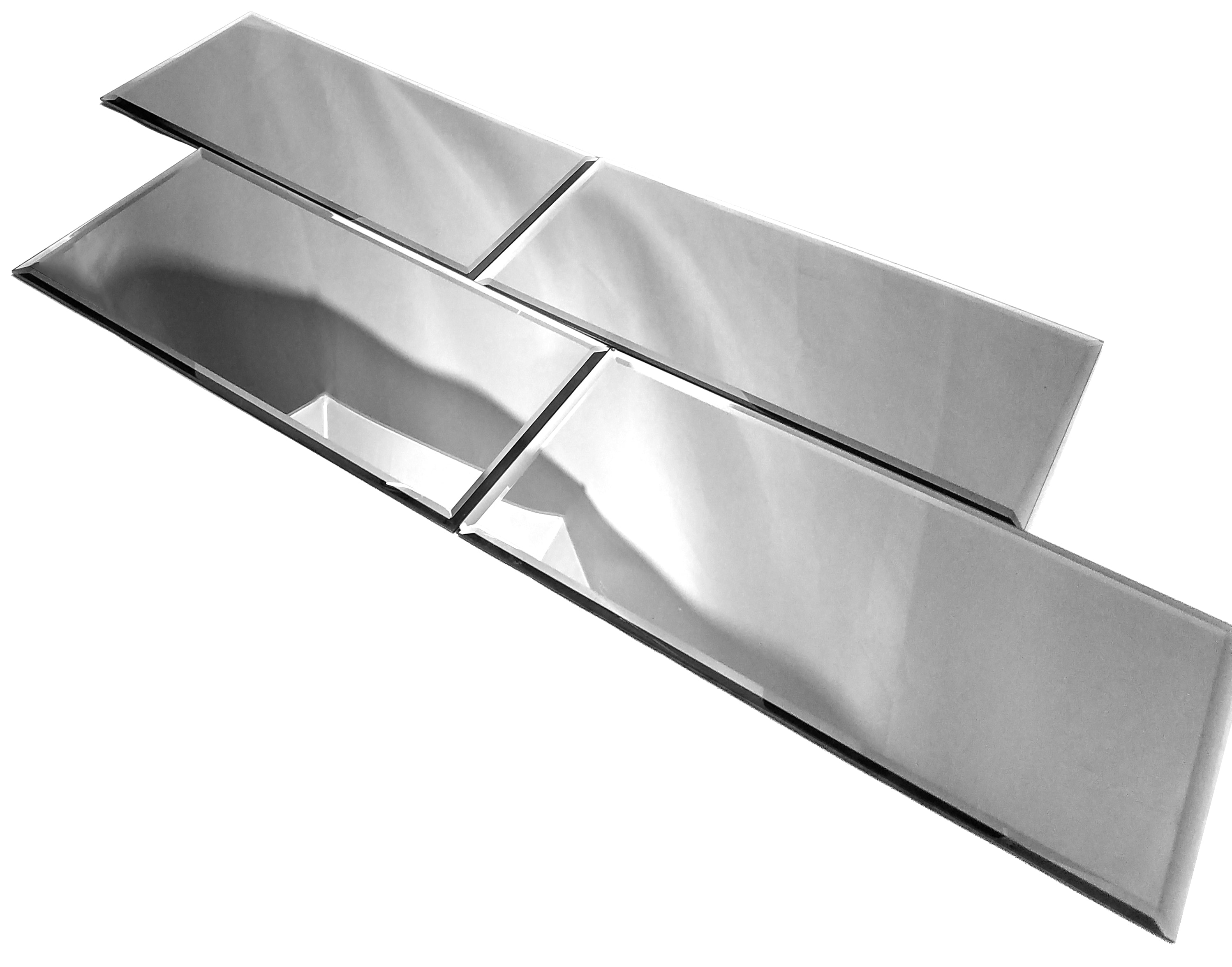 Abolos LWSREF1224-SI-SAMP (Sample) Reflections Silver/Mirrored 12-in x 24-in Mirrored Glass Subway Thinset Mortar Wall Tile