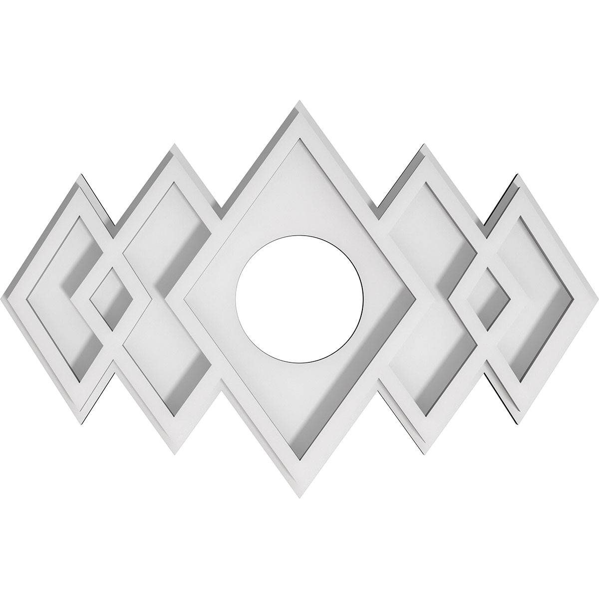Ekena Millwork CMP14X9ZE-03000 Zoe 14-Inches W x 9.375-Inches L Contemporary White PVC Whole Ceiling Medallion