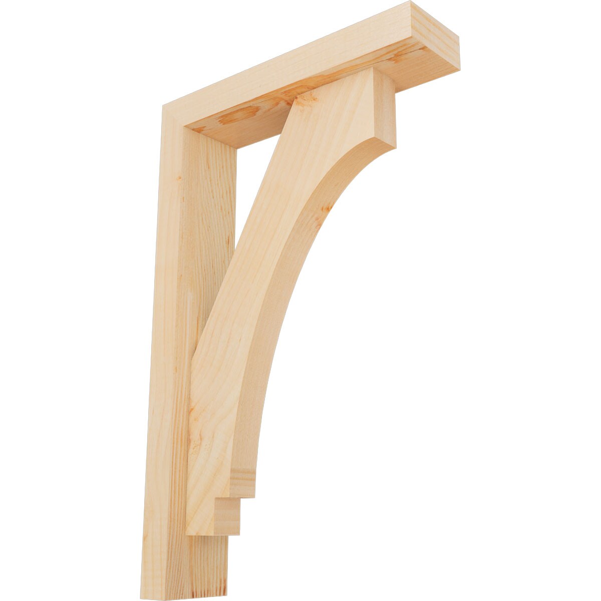 Ekena Millwork 1462907 Imperial Block Smooth Bracket with Offset Brace 3-1/2-in x 14-in x 22-in Douglas fir Brown Wood Standard bracket