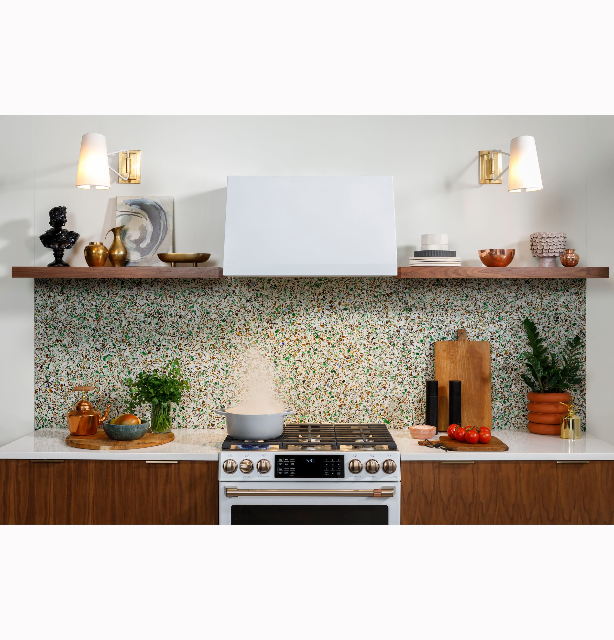 Matte white range deals hood