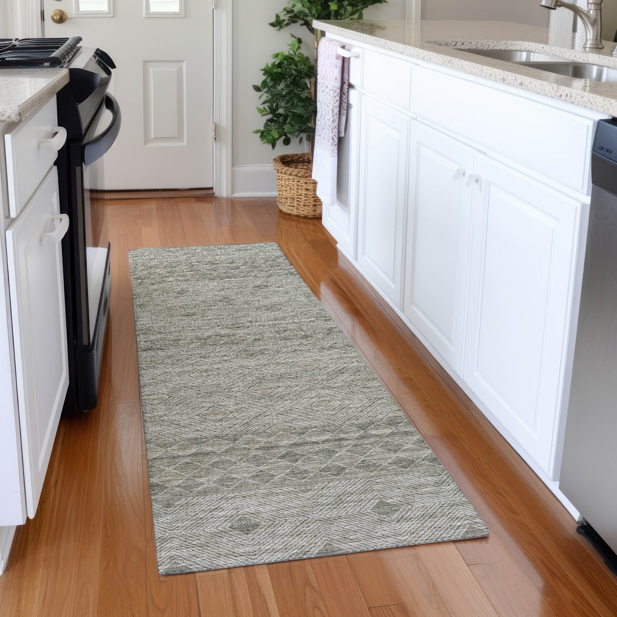 Addison Rugs AMF107TA2X8 Mayfield AMF107TA 2 x 7 (ft) Loomed Polyester Taupe Rectangular Indoor Abstract Machine washable Runner rug