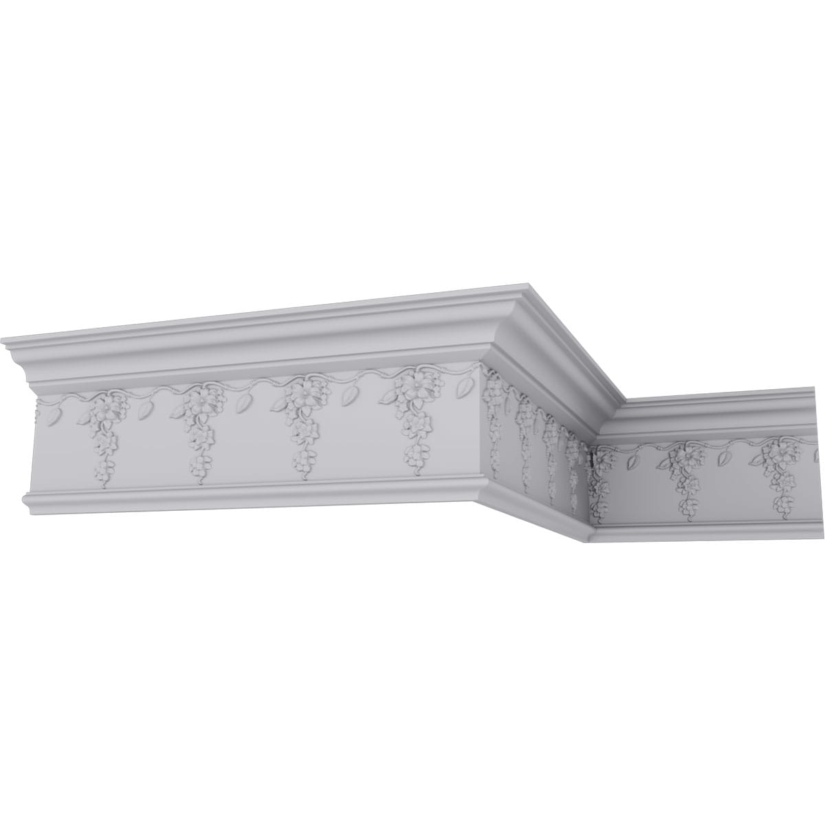 Primed Polyurethane Flower Drop Crown Moulding 94.5"